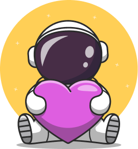 astronaut with heart