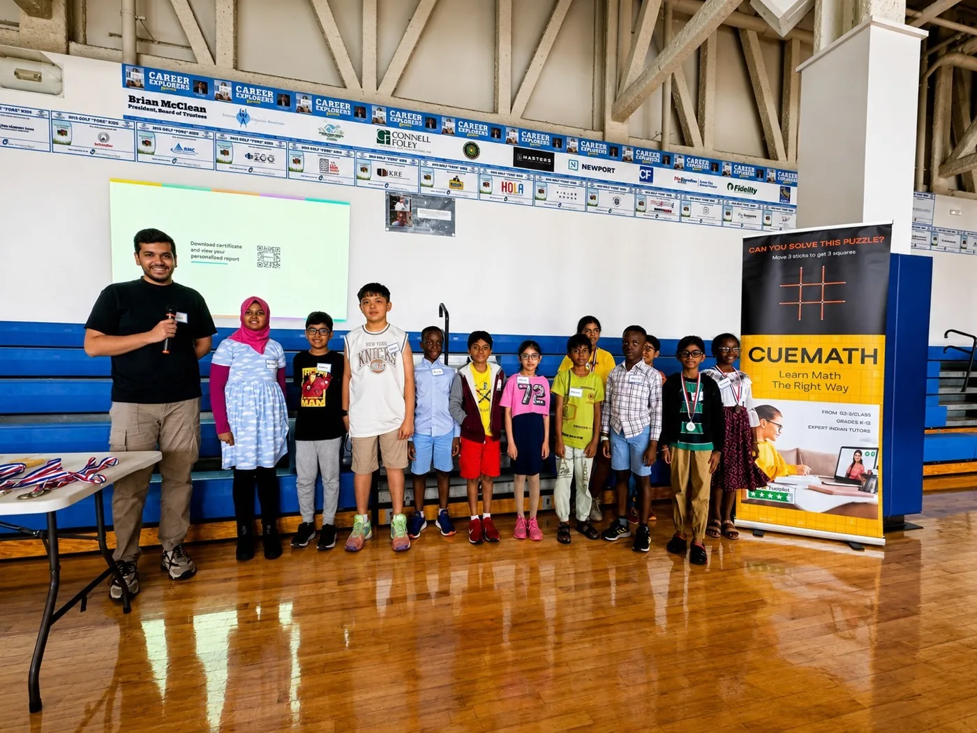 Families at a MathFit Challenge event