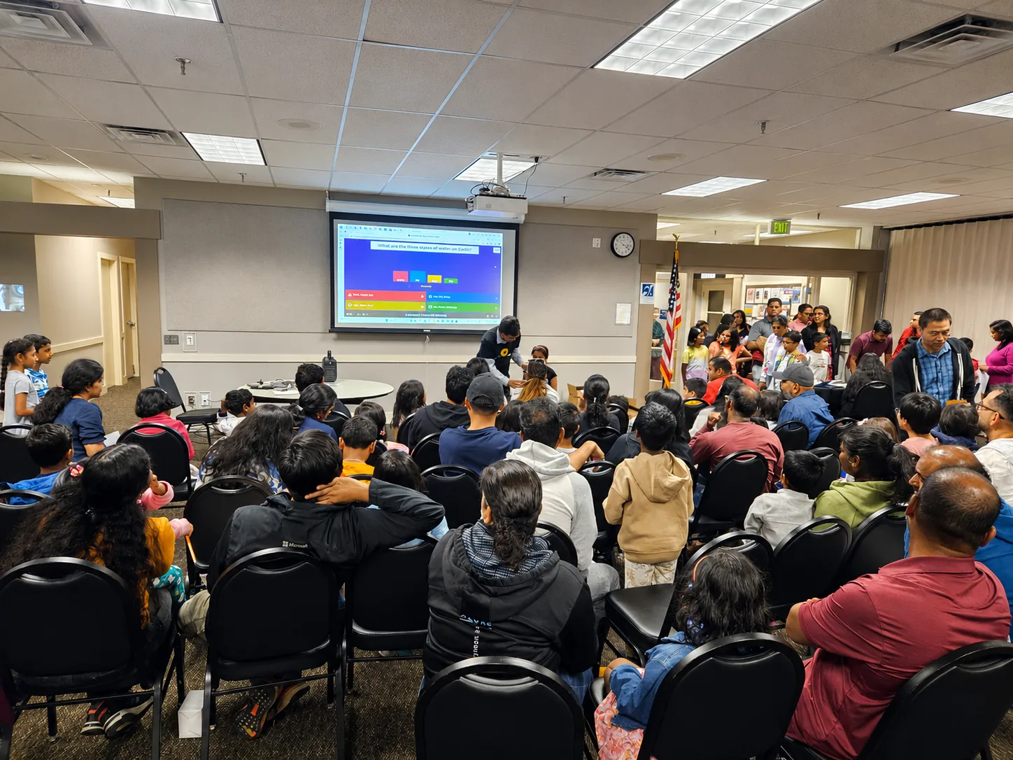 Families at a MathFit Challenge event