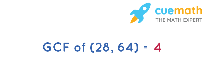 GCF of 28 and 64