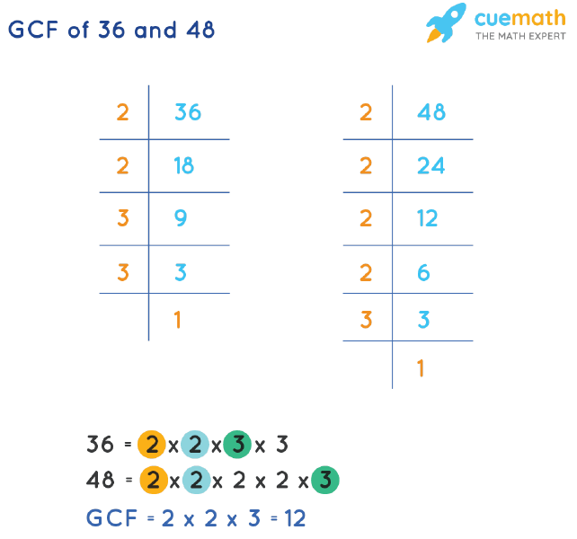 GCF Of 36 And 48 How To Find GCF Of 36 48 