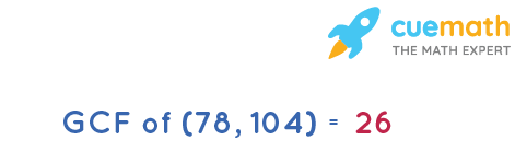 GCF of 78 and 104