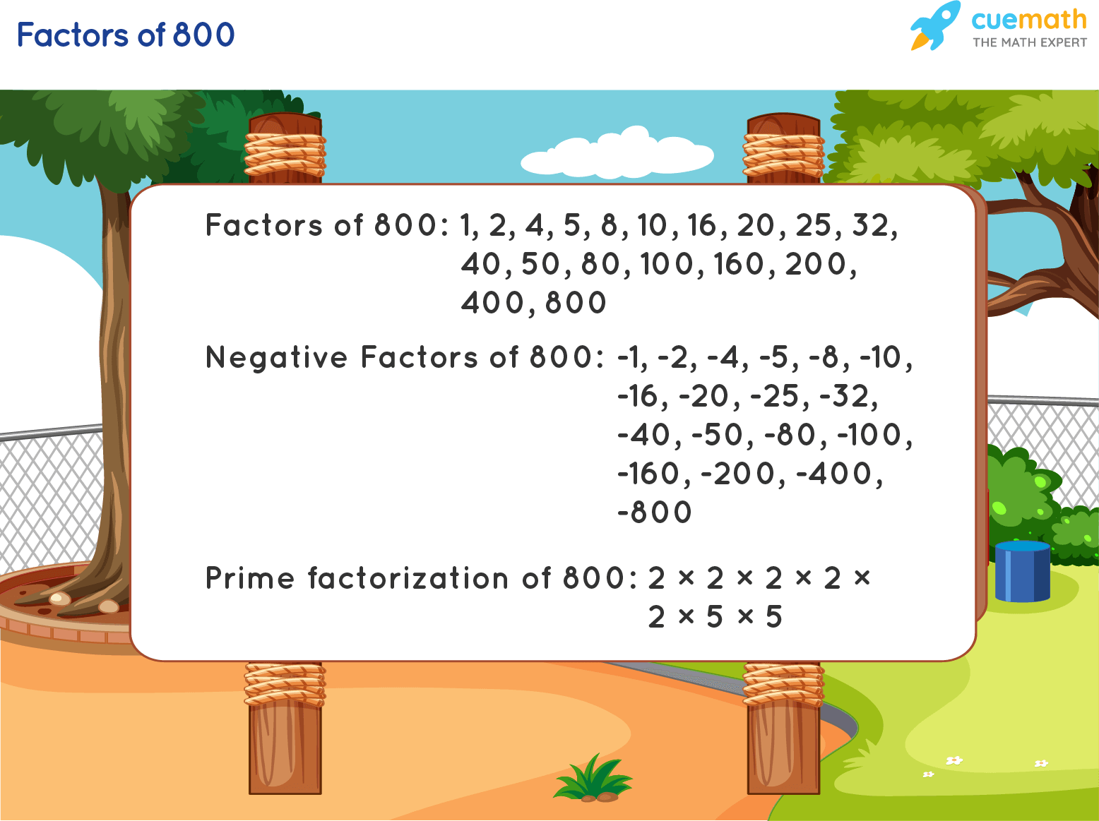 Factors of 800