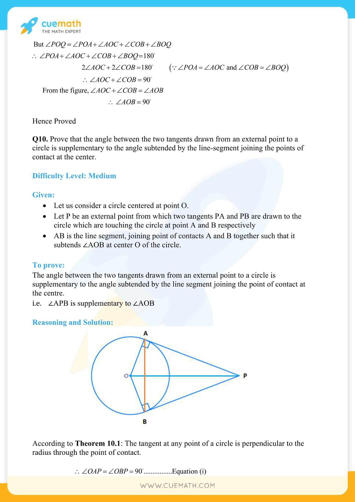 NCERT Solutions Class 10 Maths Chapter 10 Circles 16