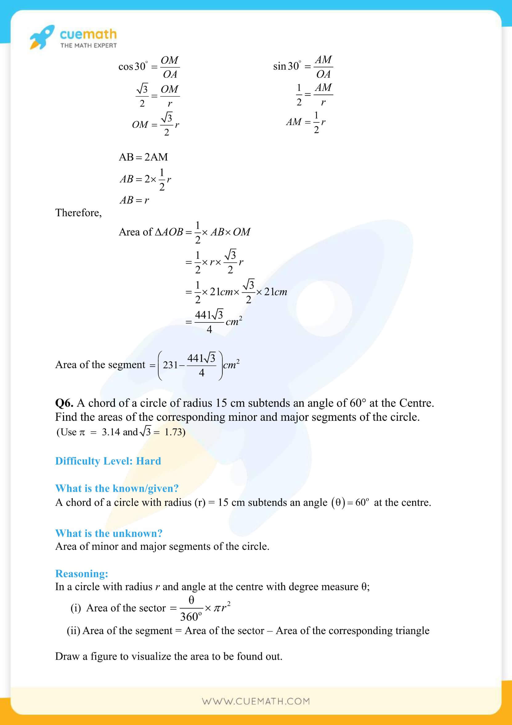 NCERT Solutions Class 10 Maths Chapter 12 Areas Related To Circles 14