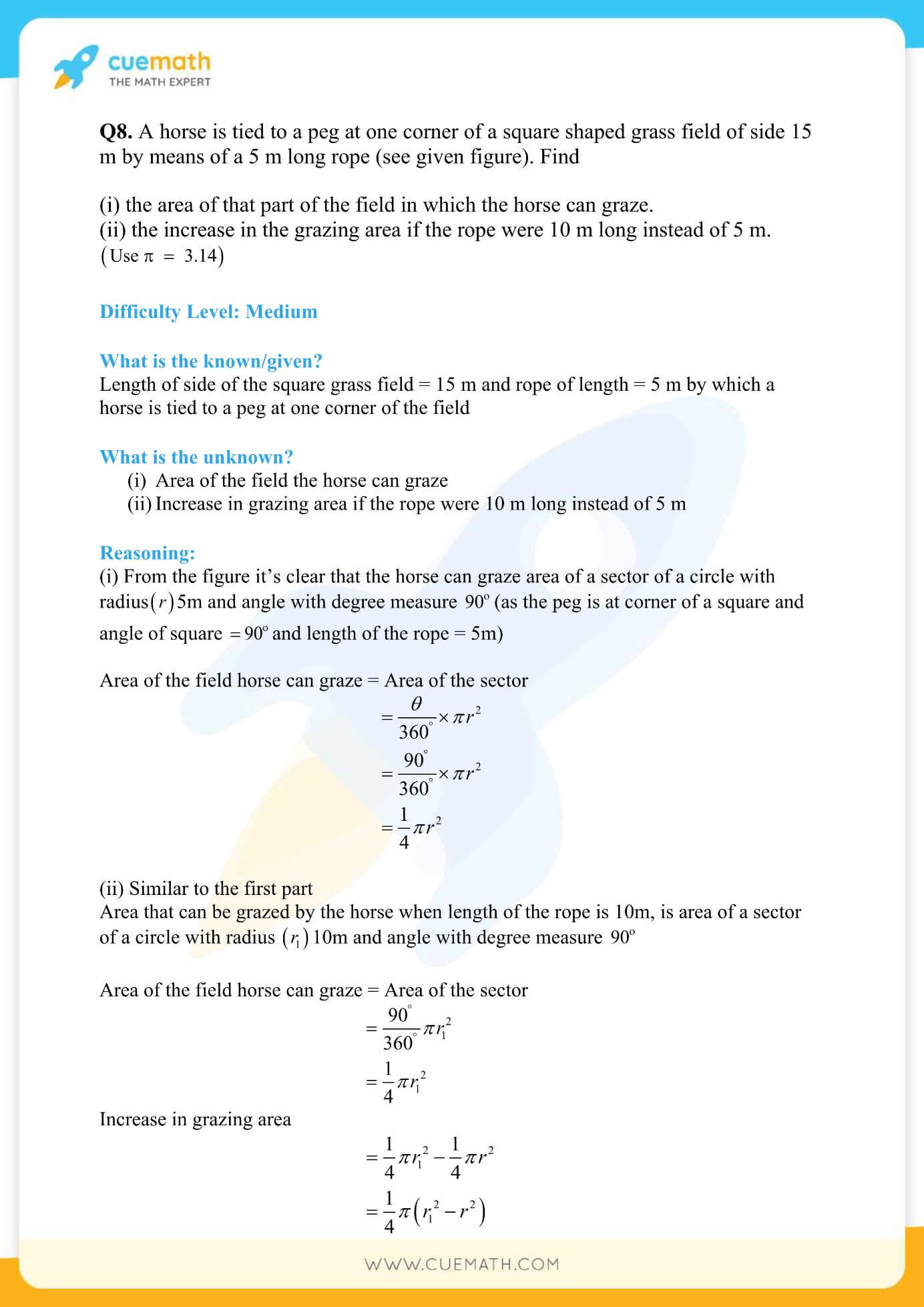 NCERT Solutions Class 10 Maths Chapter 12 Areas Related To Circles 20