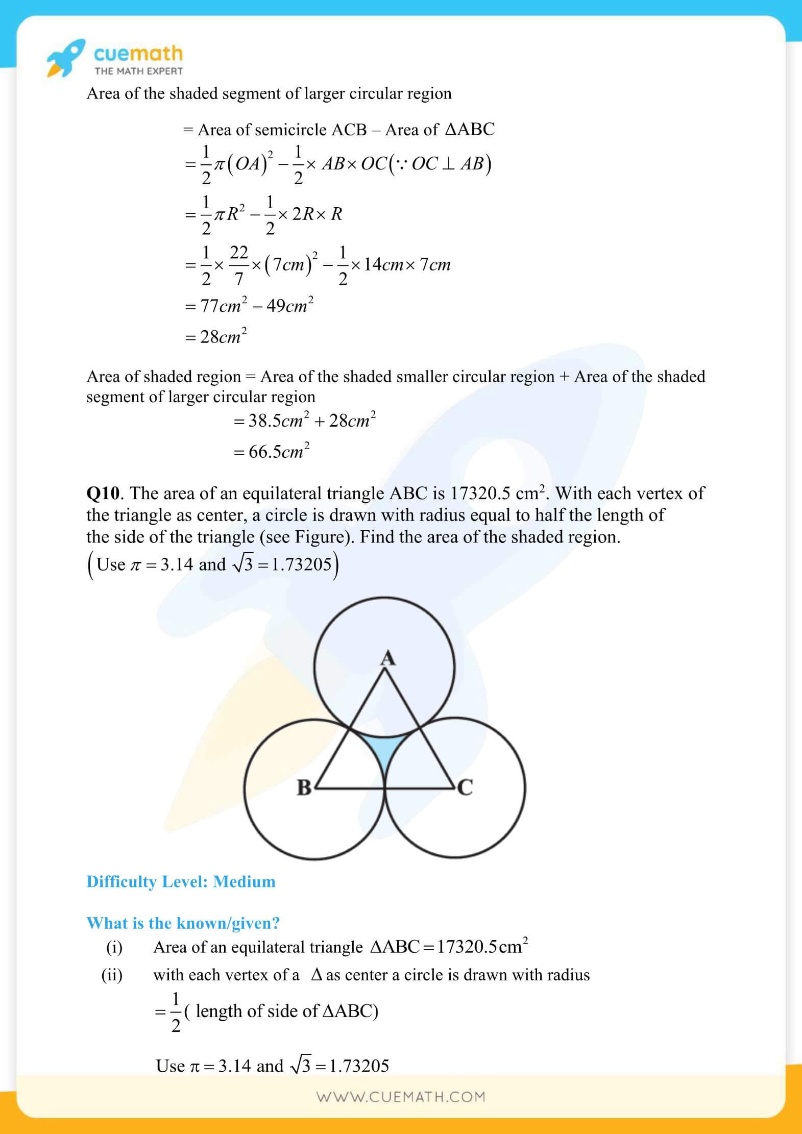 NCERT Solutions Class 10 Maths Chapter 12 Areas Related To Circles 50