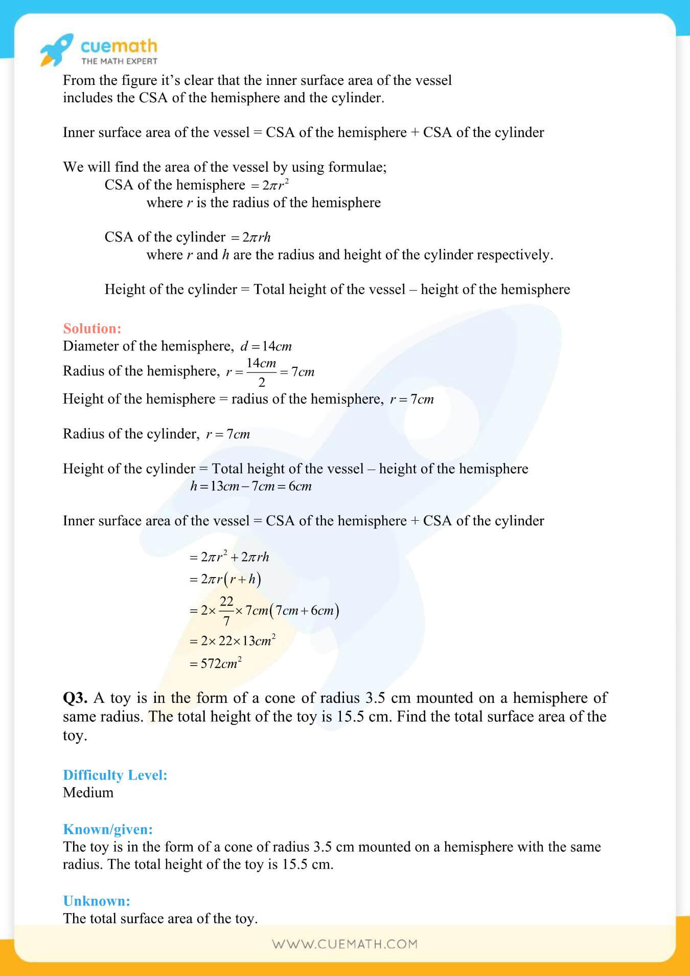 NCERT Solutions Class 10 Maths Chapter 13 Surface Area And Volumes 3