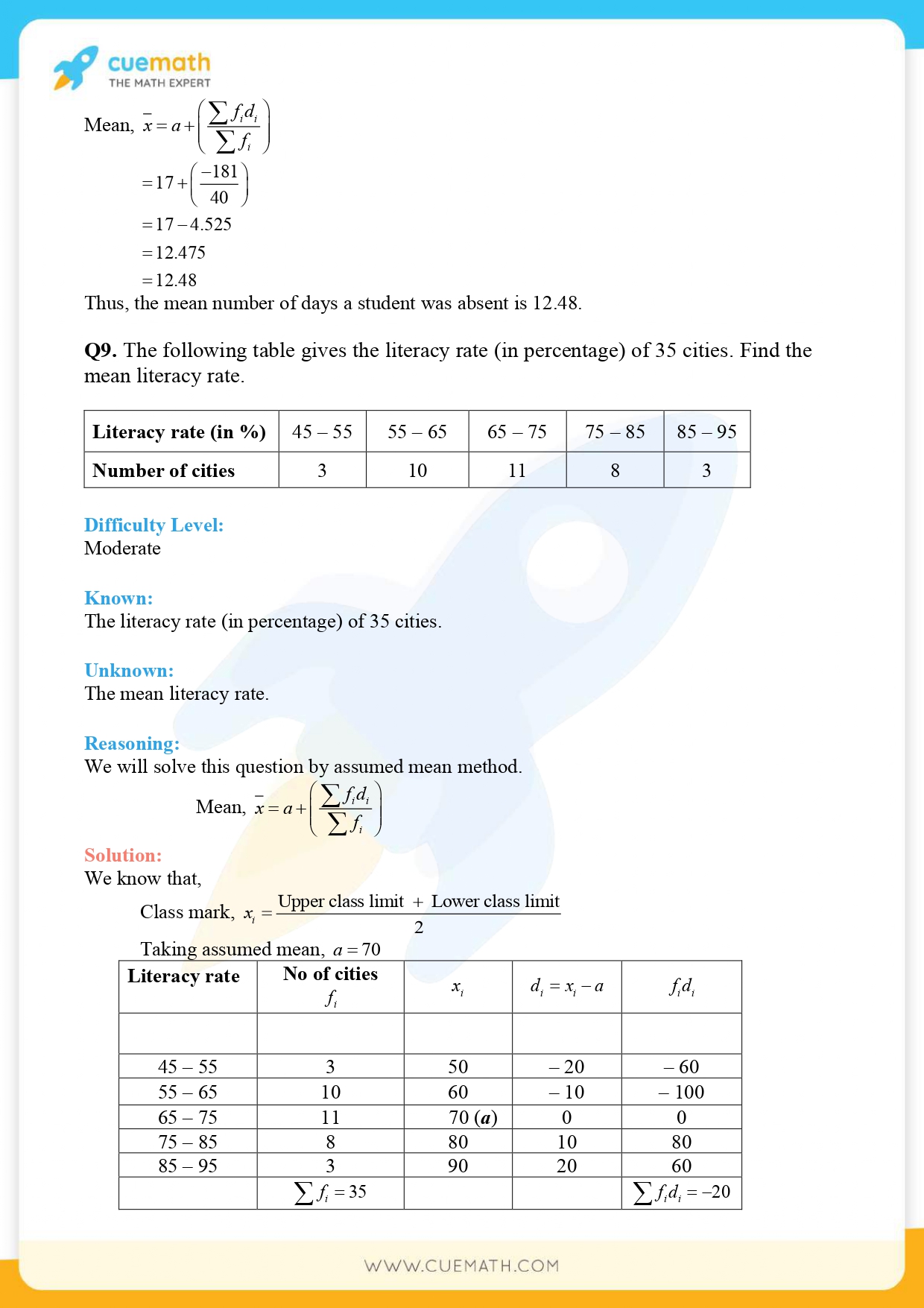 NCERT Solutions Class 10 Maths Chapter 14 Exercise 14.1 12