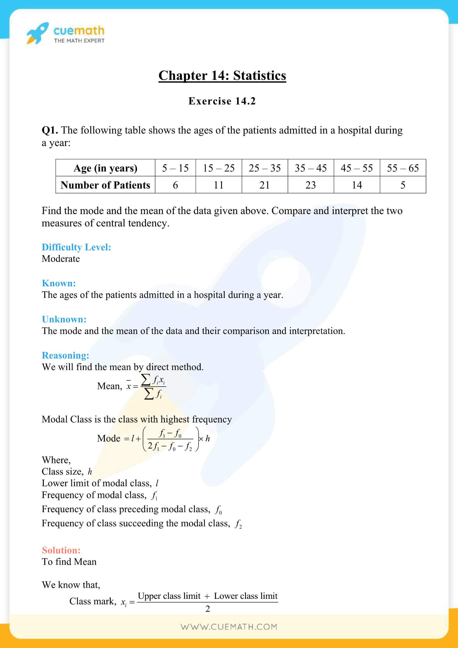 NCERT Solutions Class 10 Maths Chapter 14 Exercise 14.2 14