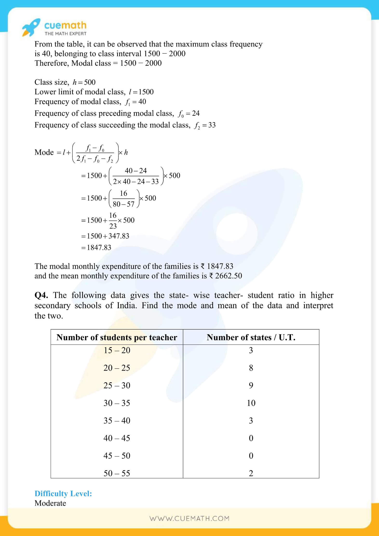 NCERT Solutions Class 10 Maths Chapter 14 Statistics 20