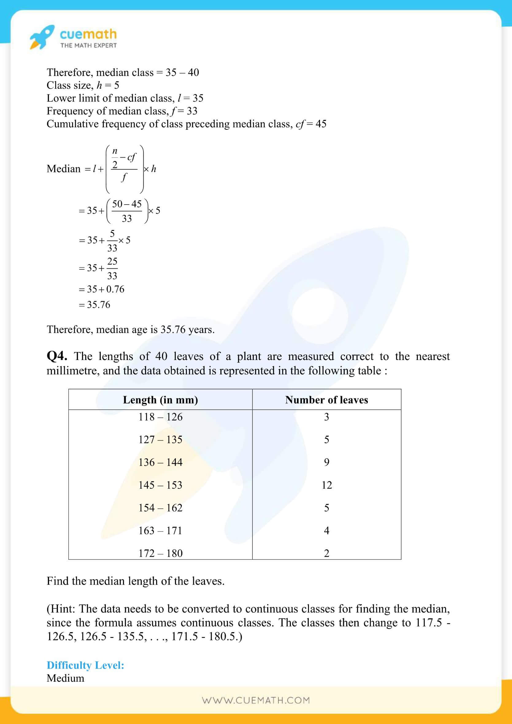 NCERT Solutions Class 10 Maths Chapter 14 Statistics 34