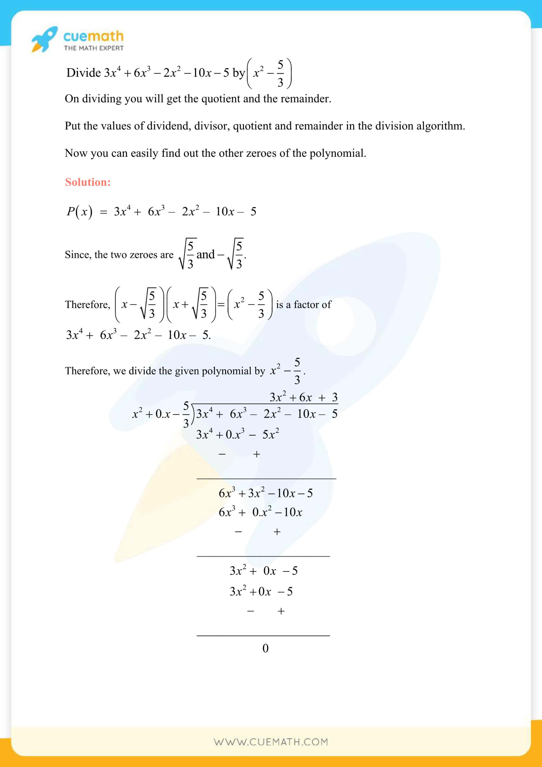 NCERT Solutions Class 10 Maths Chapter 2 Polynomials 16