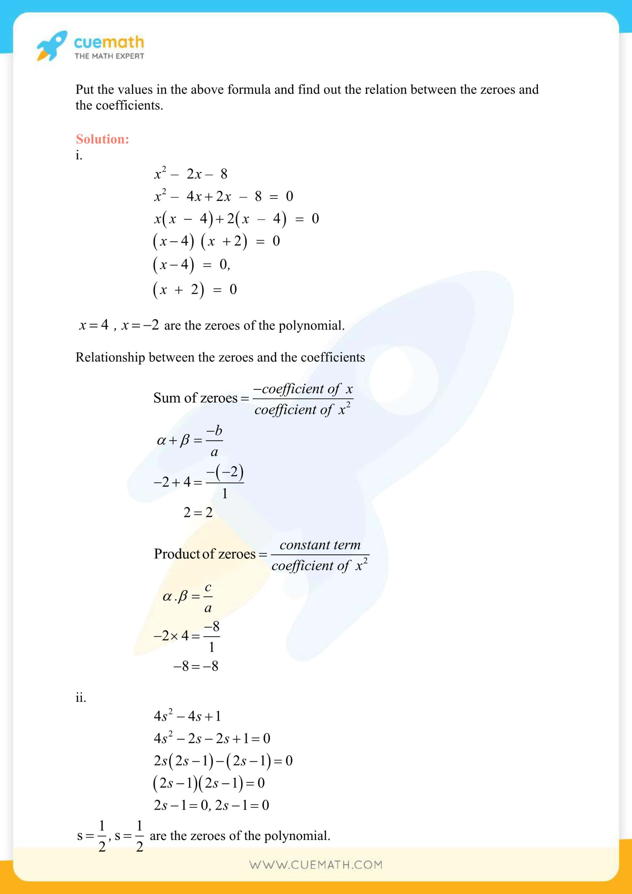 NCERT Solutions Class 10 Maths Chapter 2 Polynomials 4