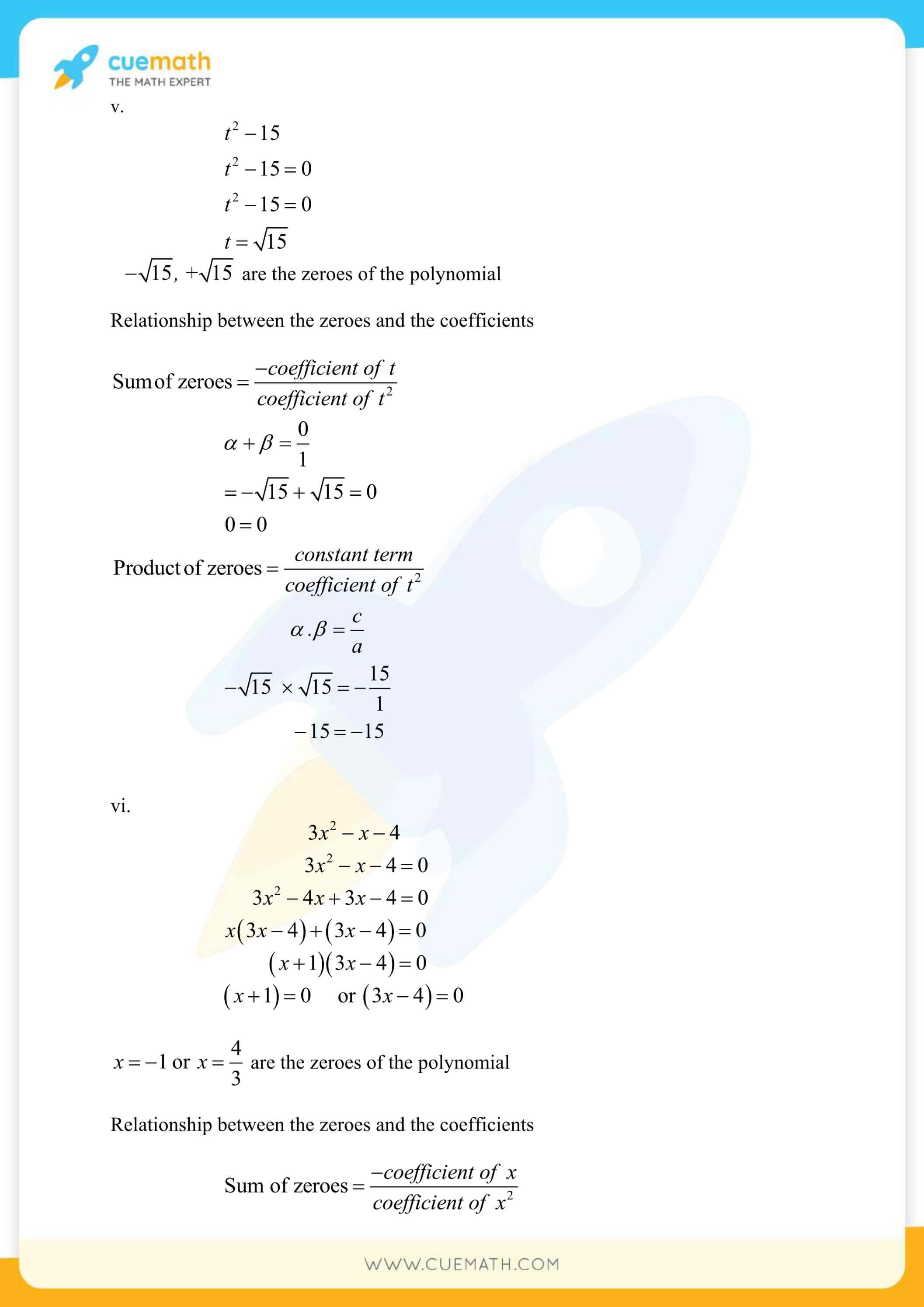NCERT Solutions Class 10 Maths Chapter 2 Polynomials 7
