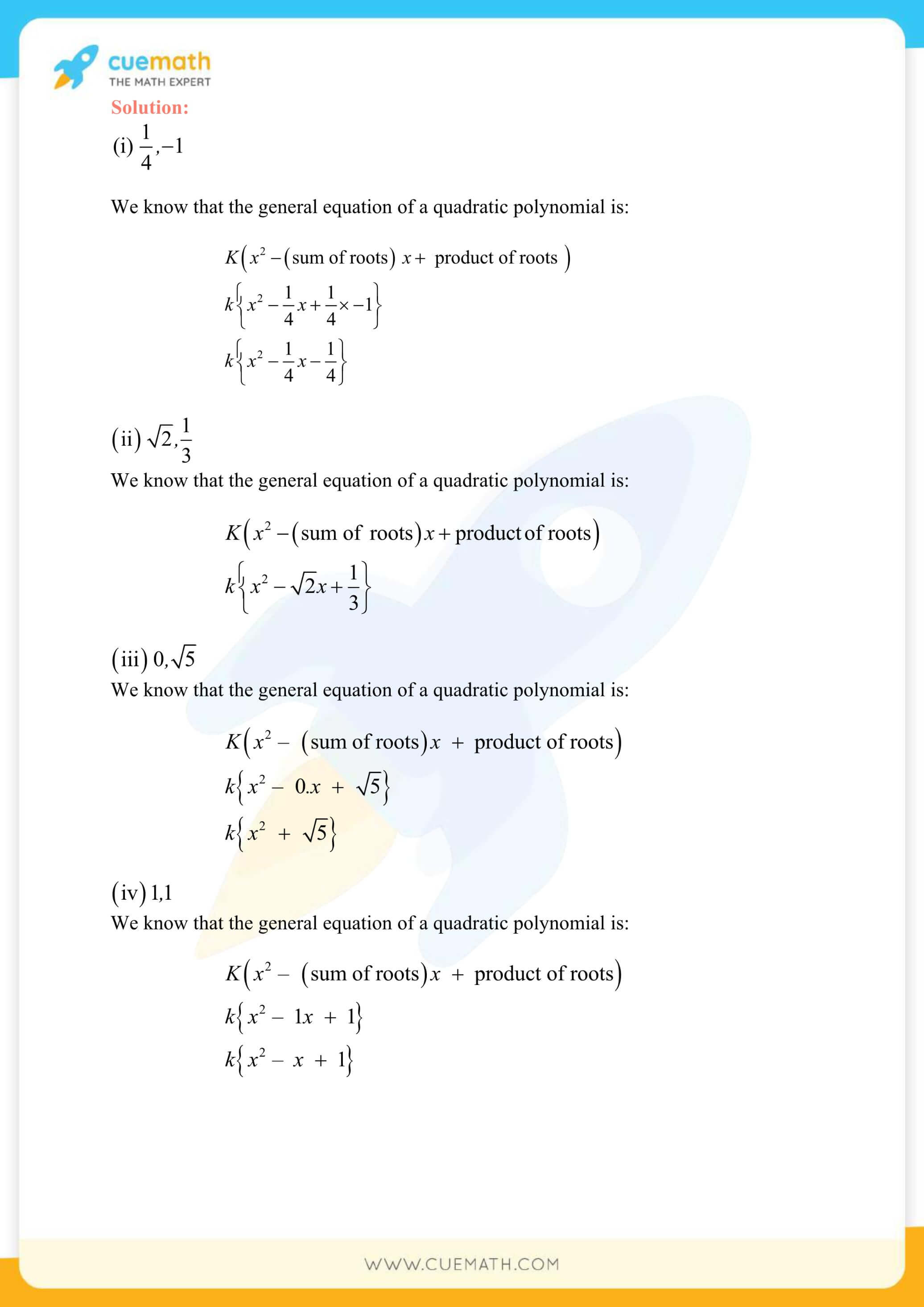 NCERT Solutions Class 10 Maths Chapter 2 Polynomials 9