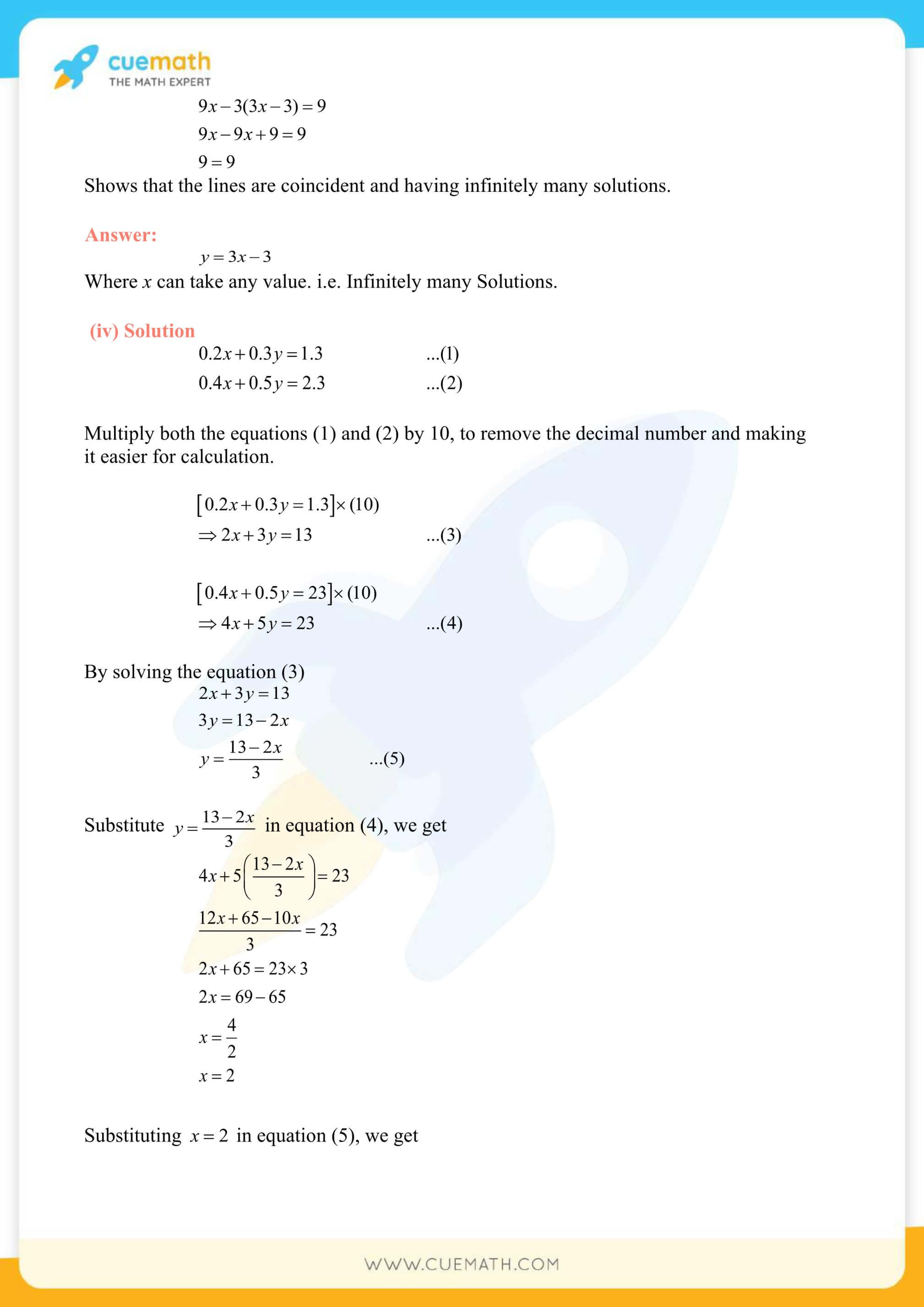NCERT Solutions Class 10 Maths Chapter 3 Pair Of Linear Equations 33