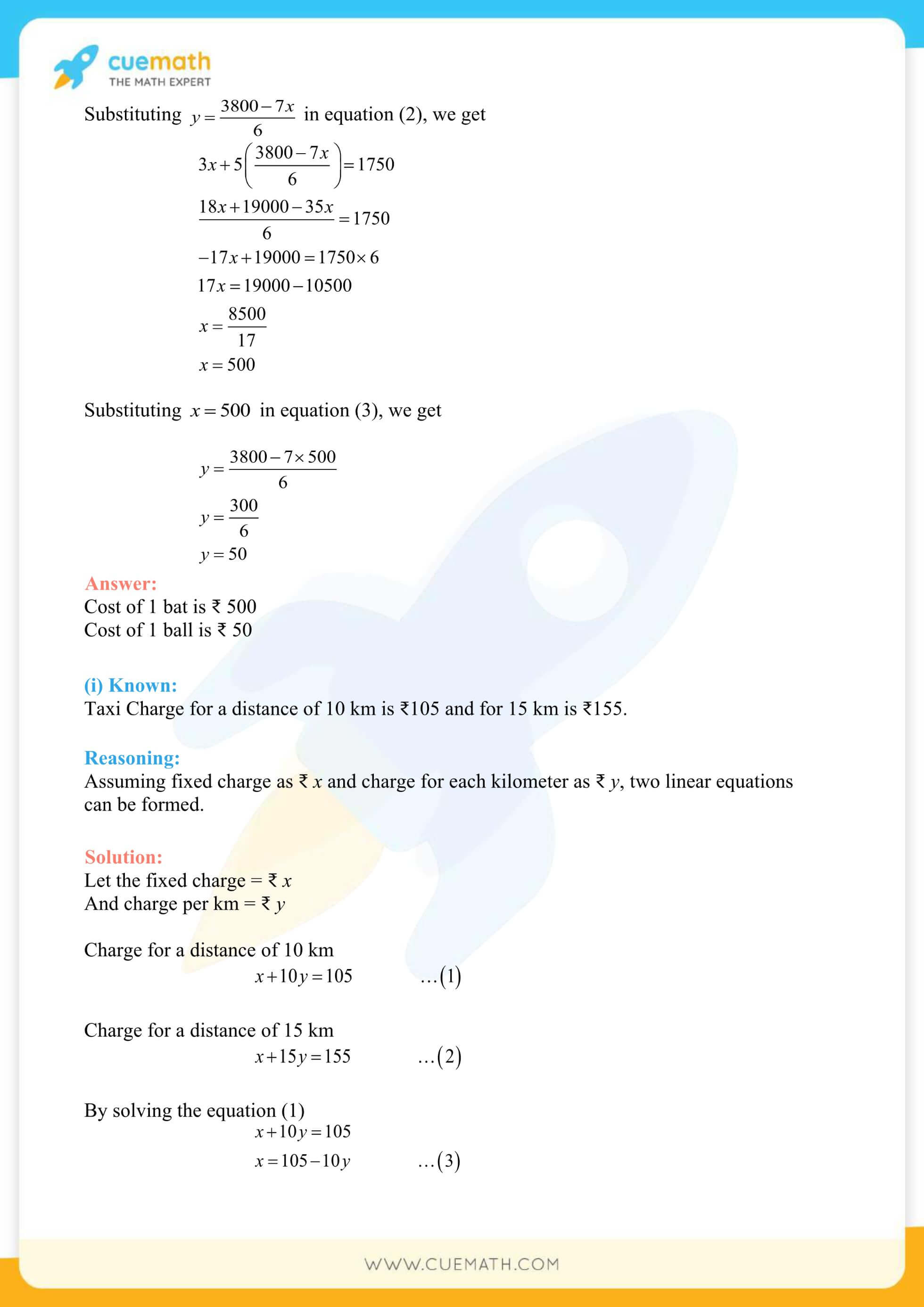 NCERT Solutions Class 10 Maths Chapter 3 Pair Of Linear Equations 40