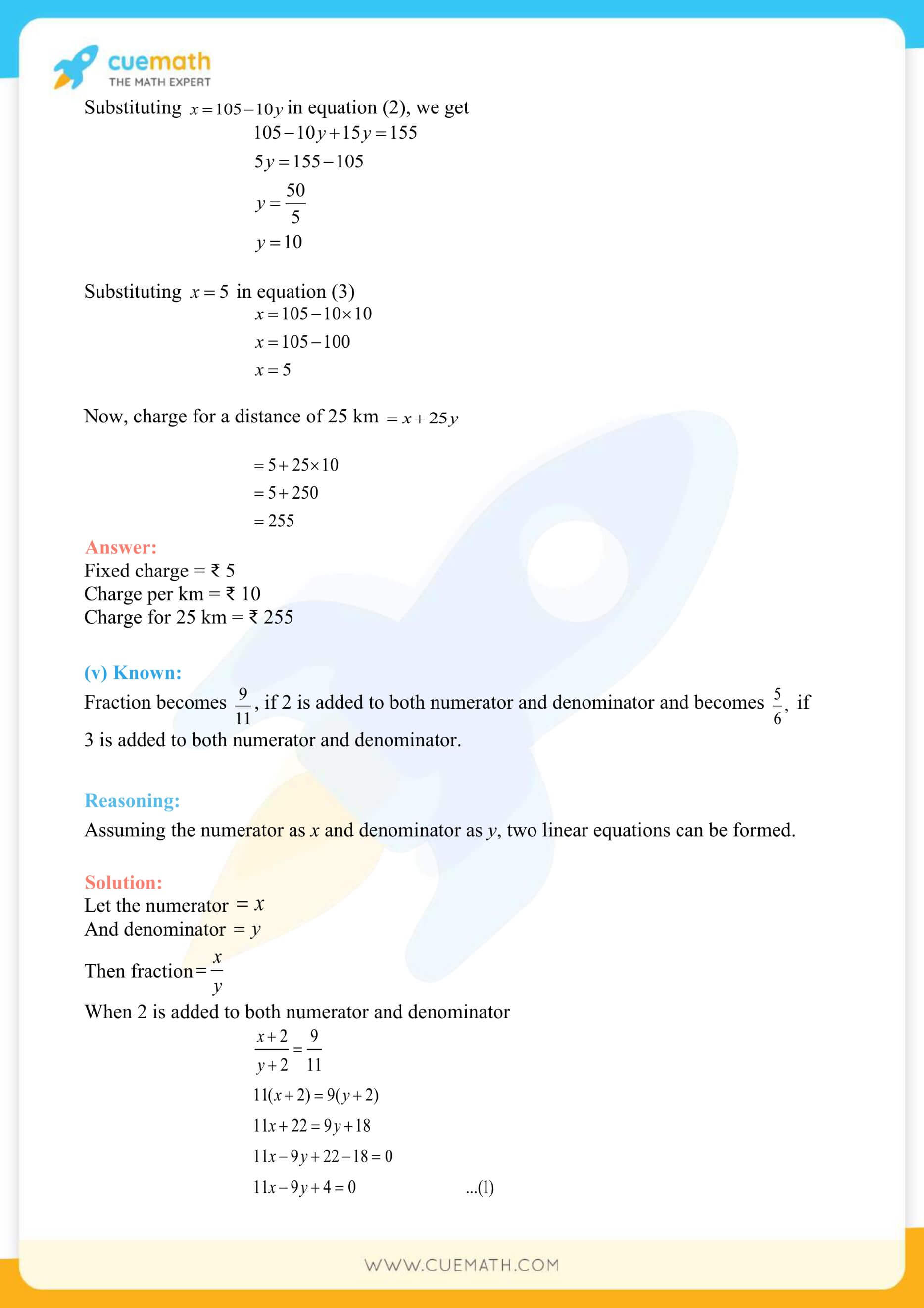 NCERT Solutions Class 10 Maths Chapter 3 Pair Of Linear Equations 41