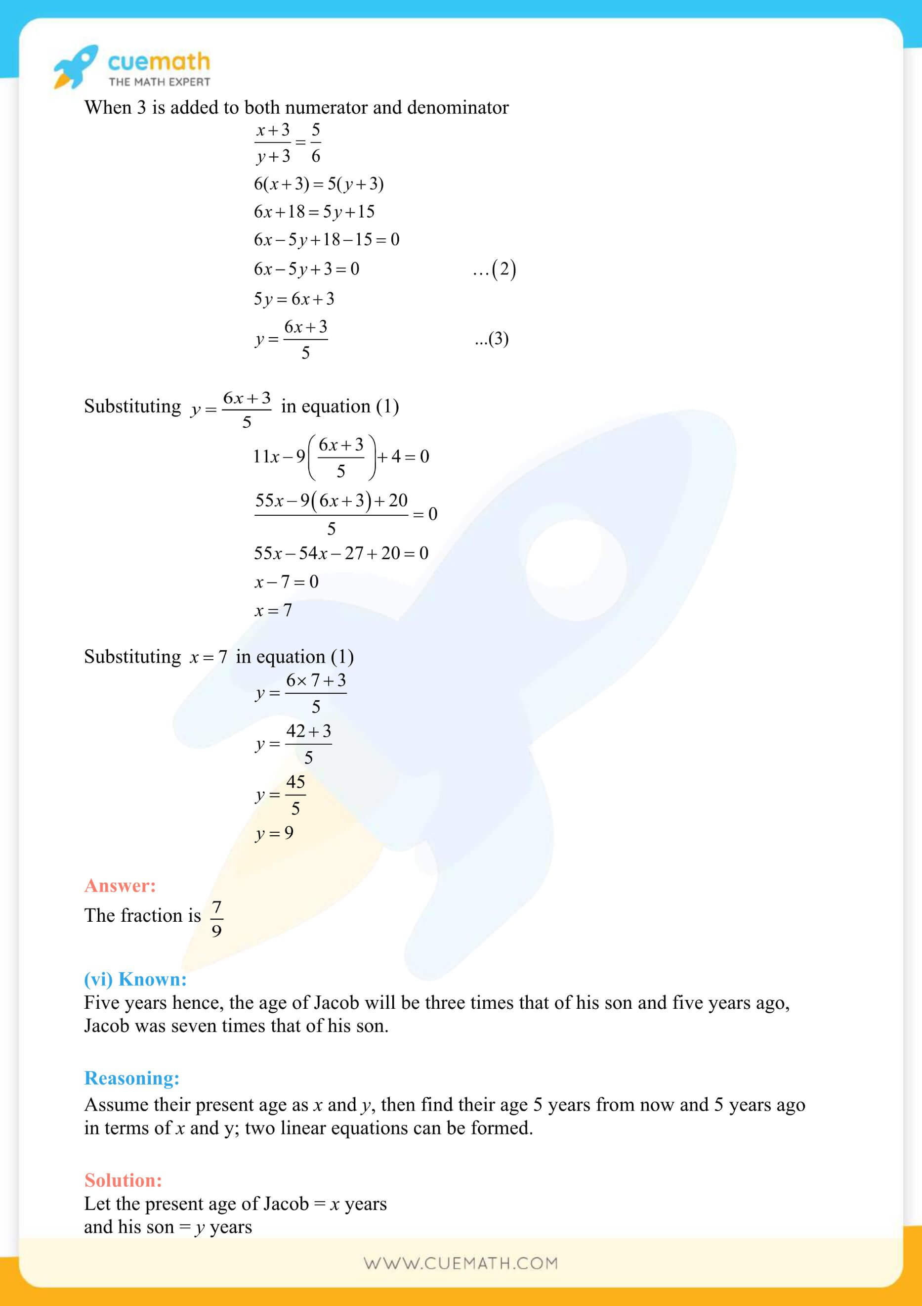 NCERT Solutions Class 10 Maths Chapter 3 Pair Of Linear Equations 42
