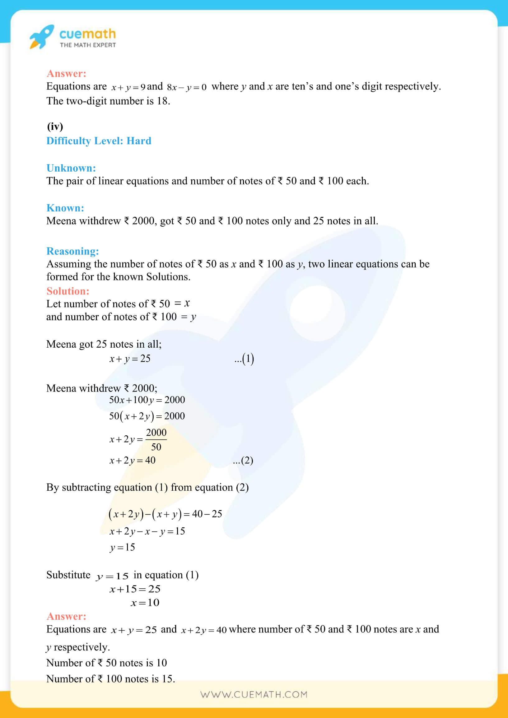 NCERT Solutions Class 10 Maths Chapter 3 Pair Of Linear Equations 55