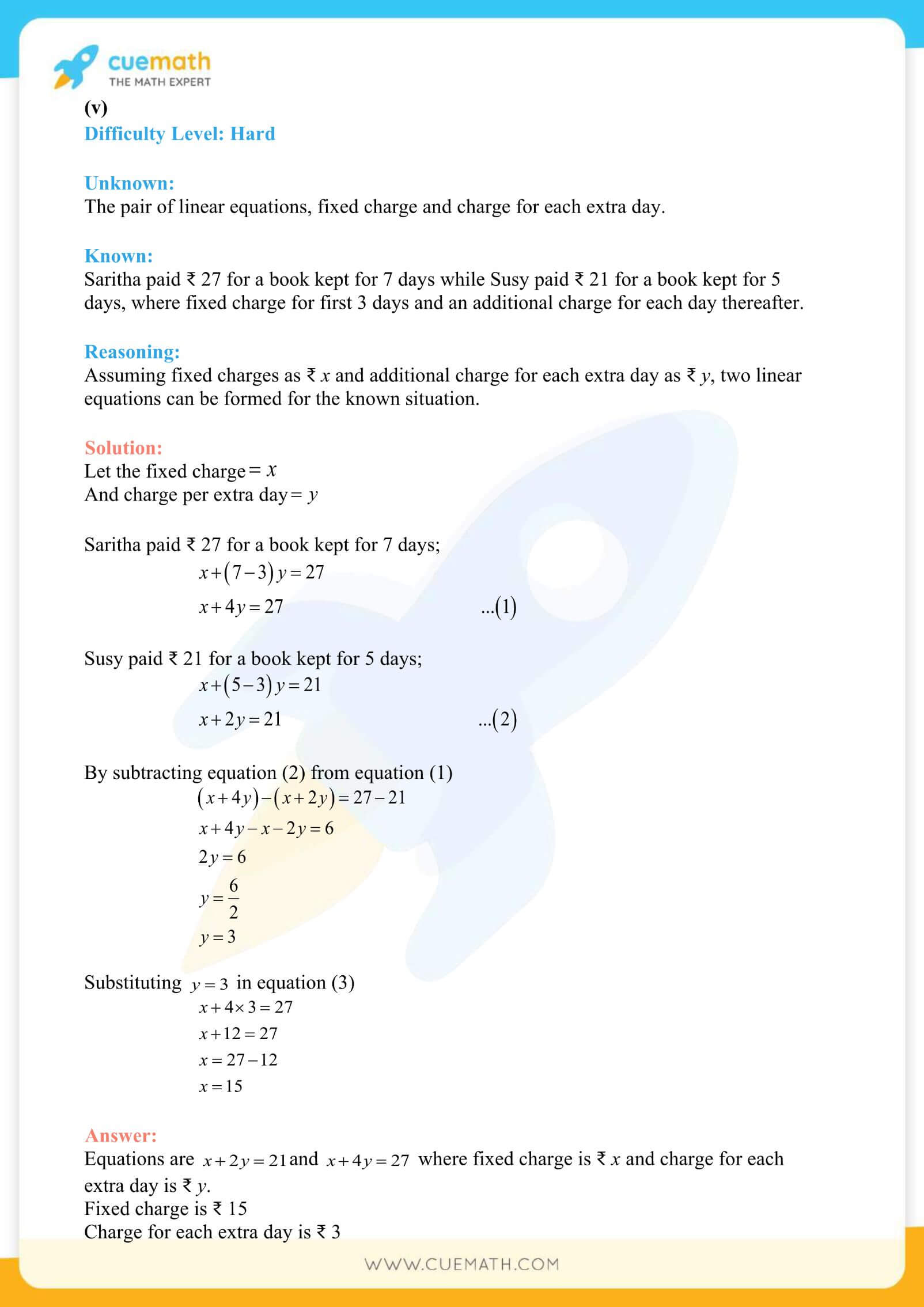NCERT Solutions Class 10 Maths Chapter 3 Pair Of Linear Equations 56