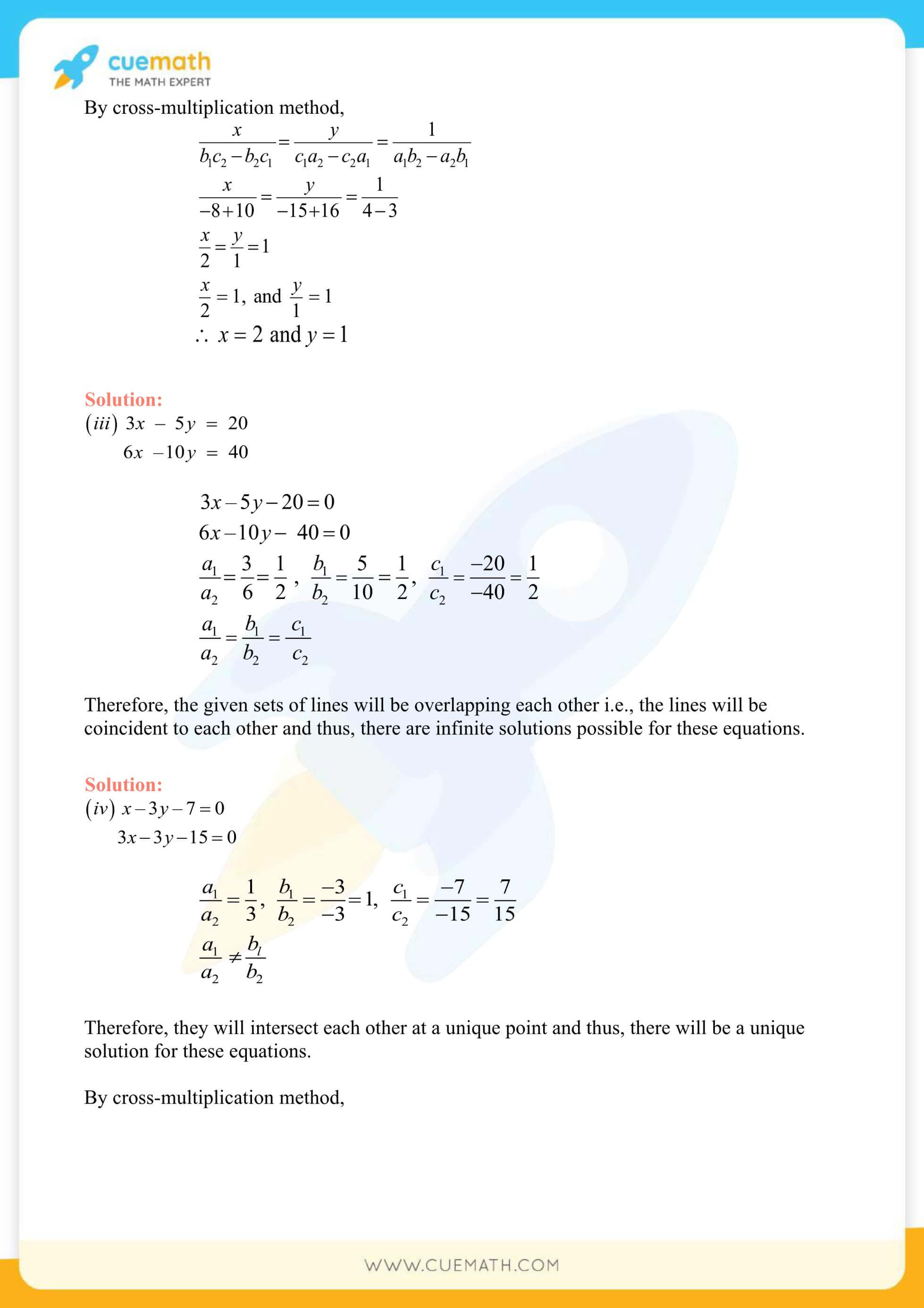 NCERT Solutions Class 10 Maths Chapter 3 Pair Of Linear Equations 58