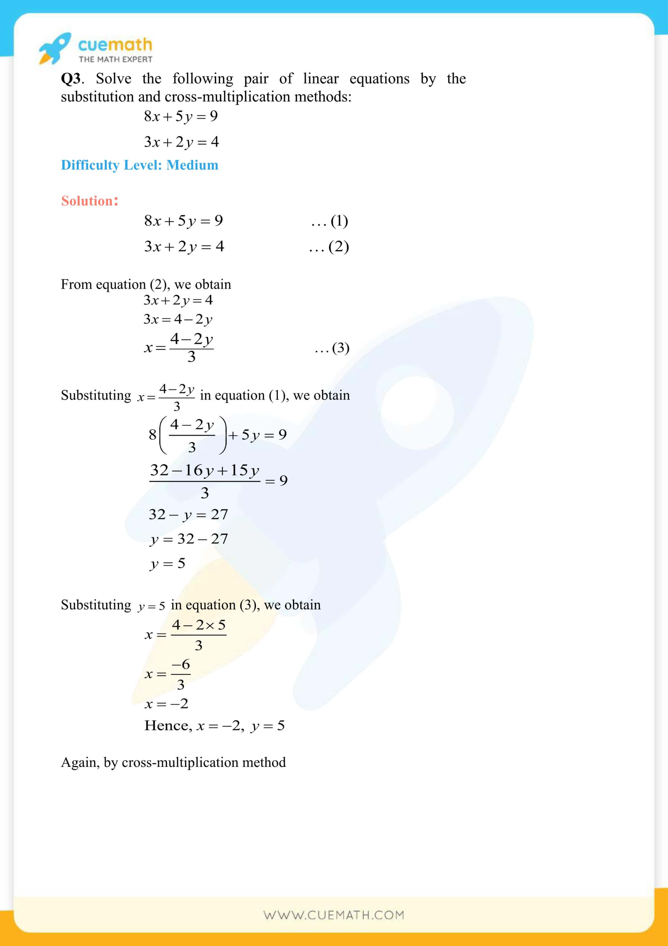 NCERT Solutions Class 10 Maths Chapter 3 Pair Of Linear Equations 61