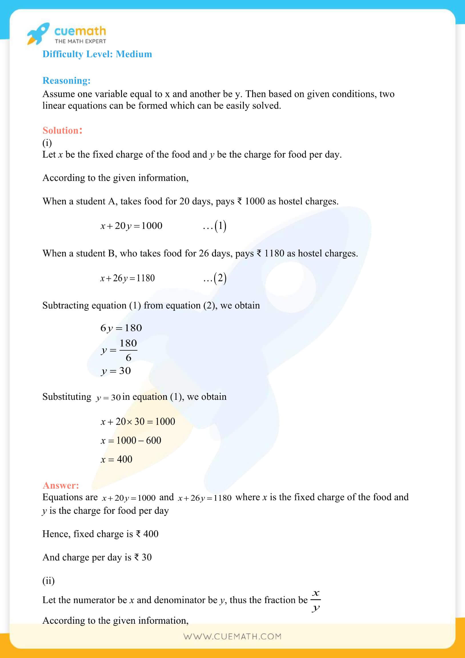 NCERT Solutions Class 10 Maths Chapter 3 Pair Of Linear Equations 63