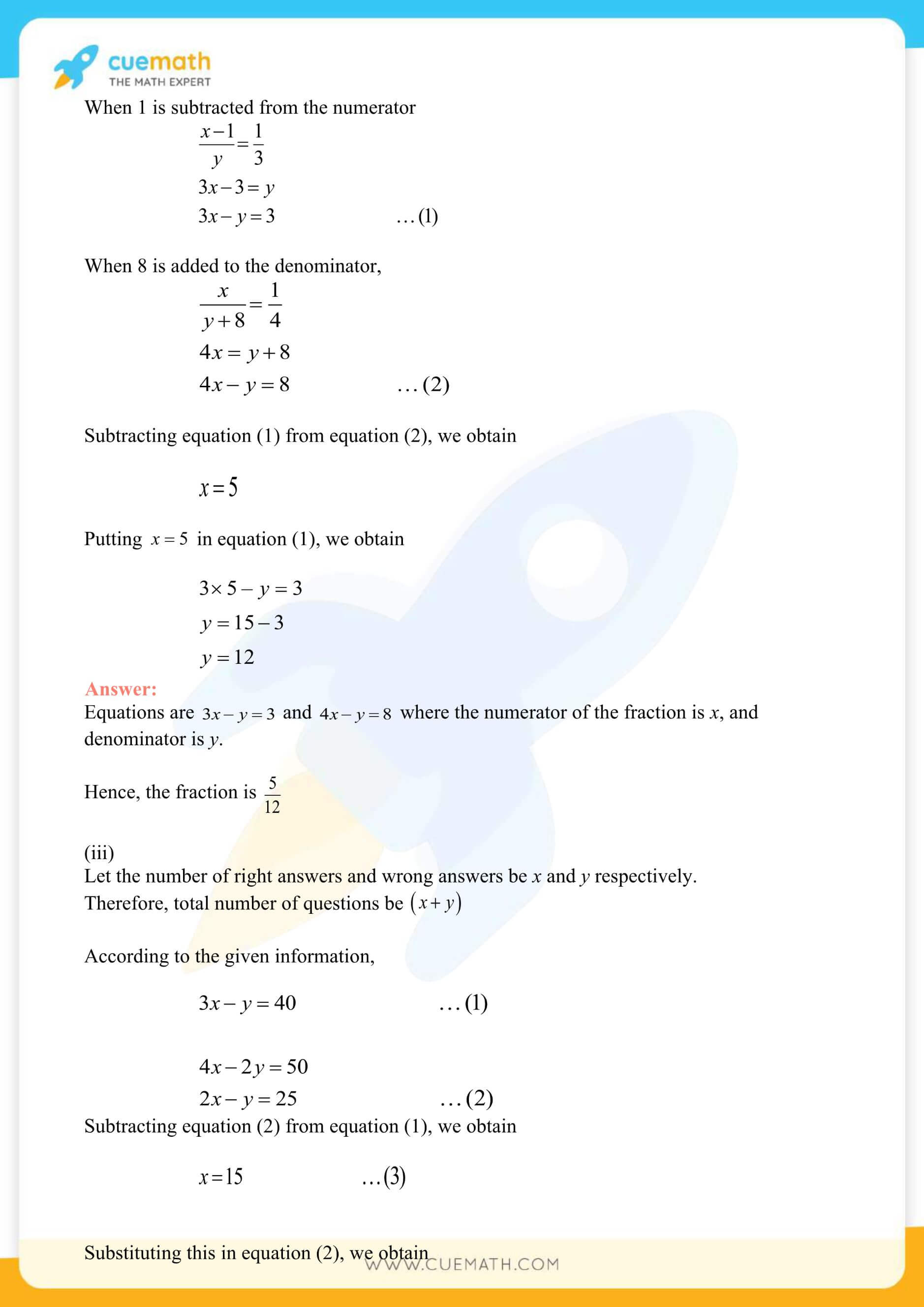 NCERT Solutions Class 10 Maths Chapter 3 Pair Of Linear Equations 64