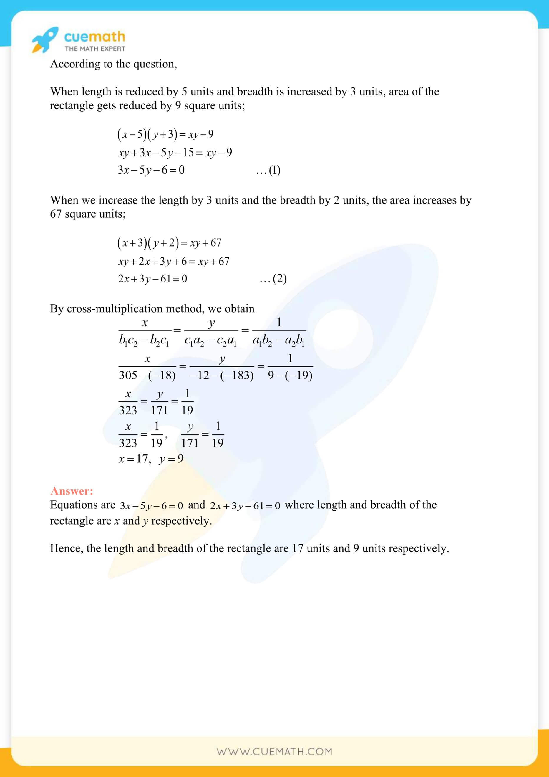 NCERT Solutions Class 10 Maths Chapter 3 Pair Of Linear Equations 66
