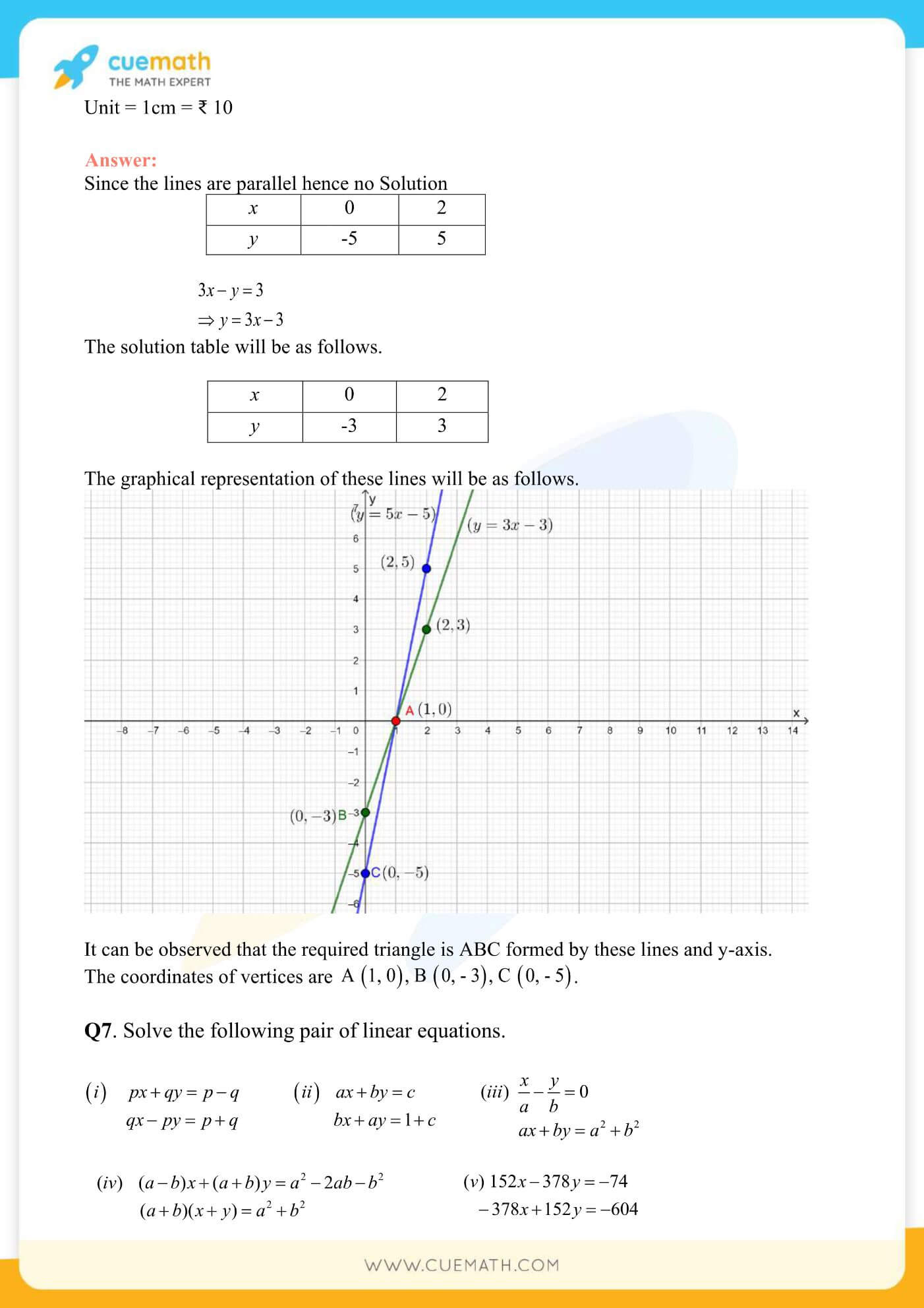 NCERT Solutions Class 10 Maths Chapter 3 Pair Of Linear Equations 7