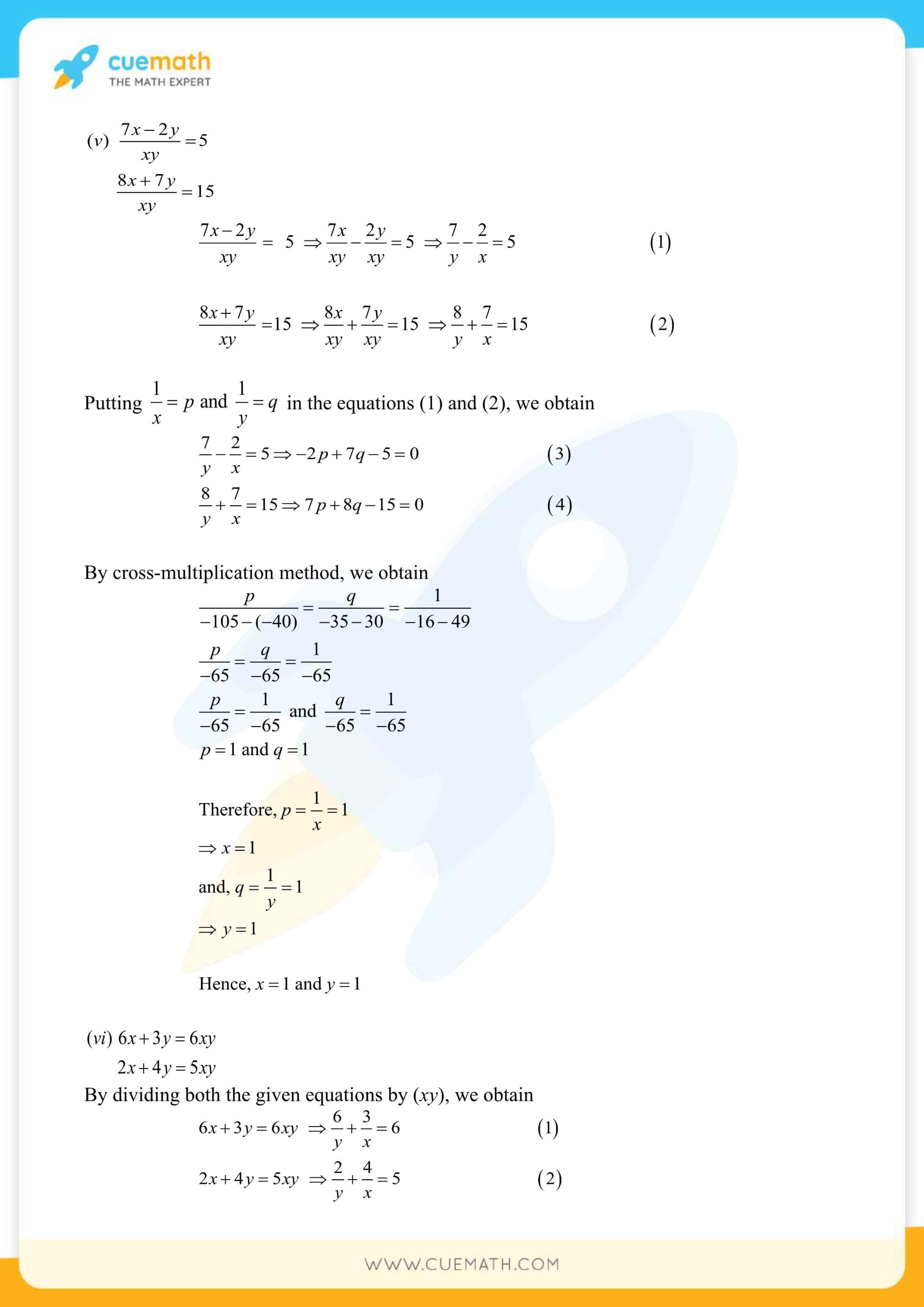 NCERT Solutions Class 10 Maths Chapter 3 Pair Of Linear Equations 71