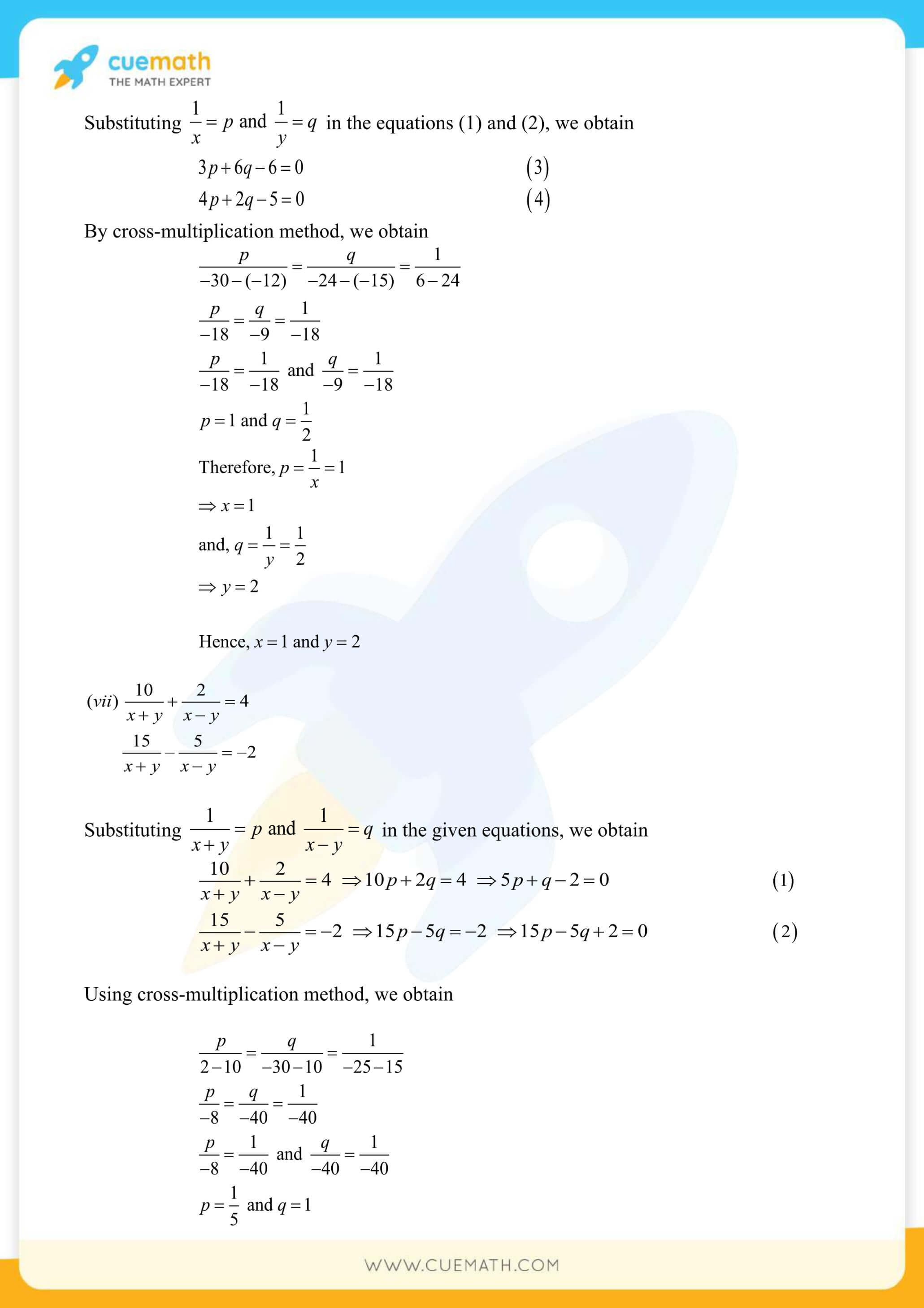 NCERT Solutions Class 10 Maths Chapter 3 Pair Of Linear Equations 72