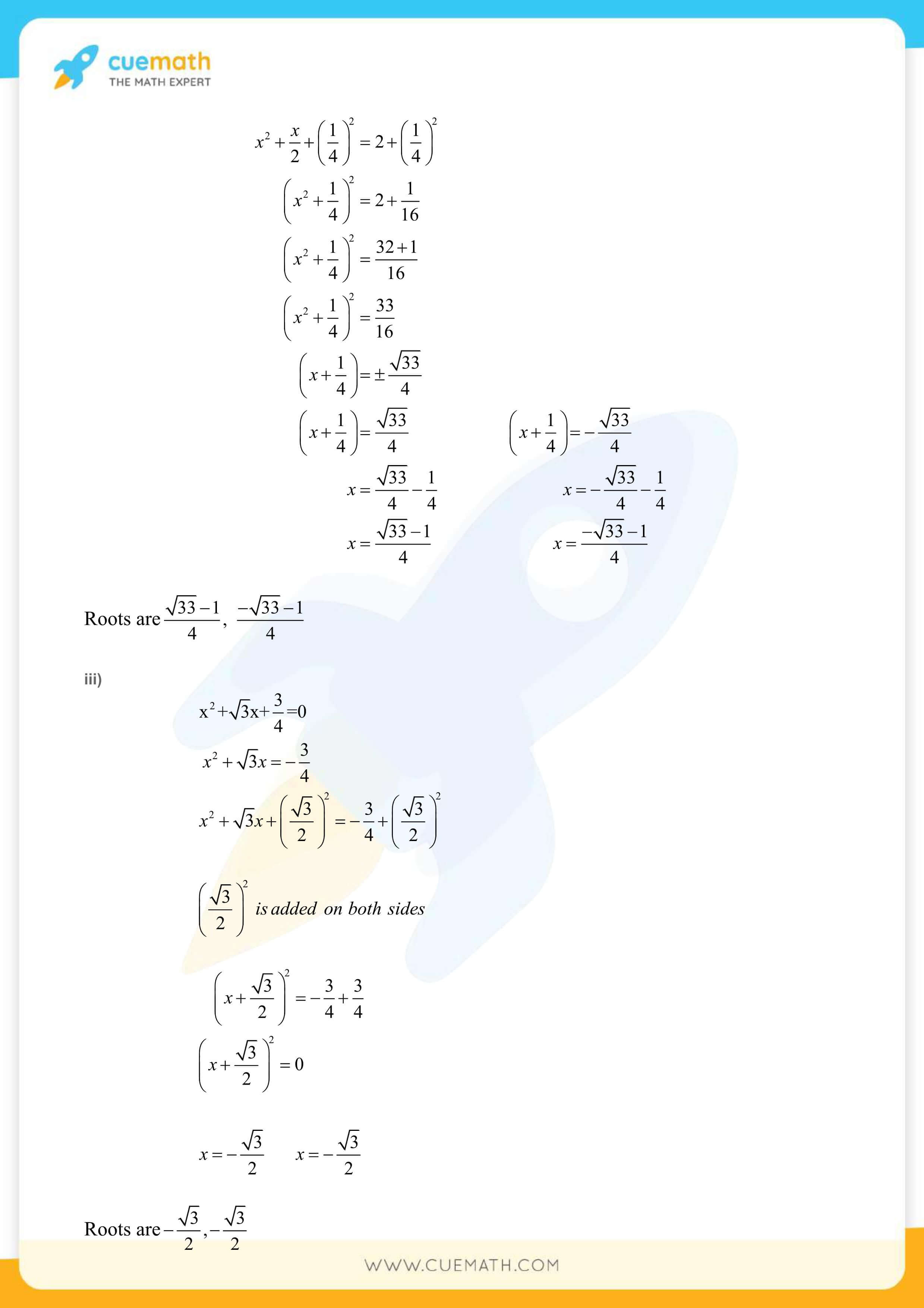 NCERT Solutions Class 10 Maths Chapter 4 Quadratic Equations 16