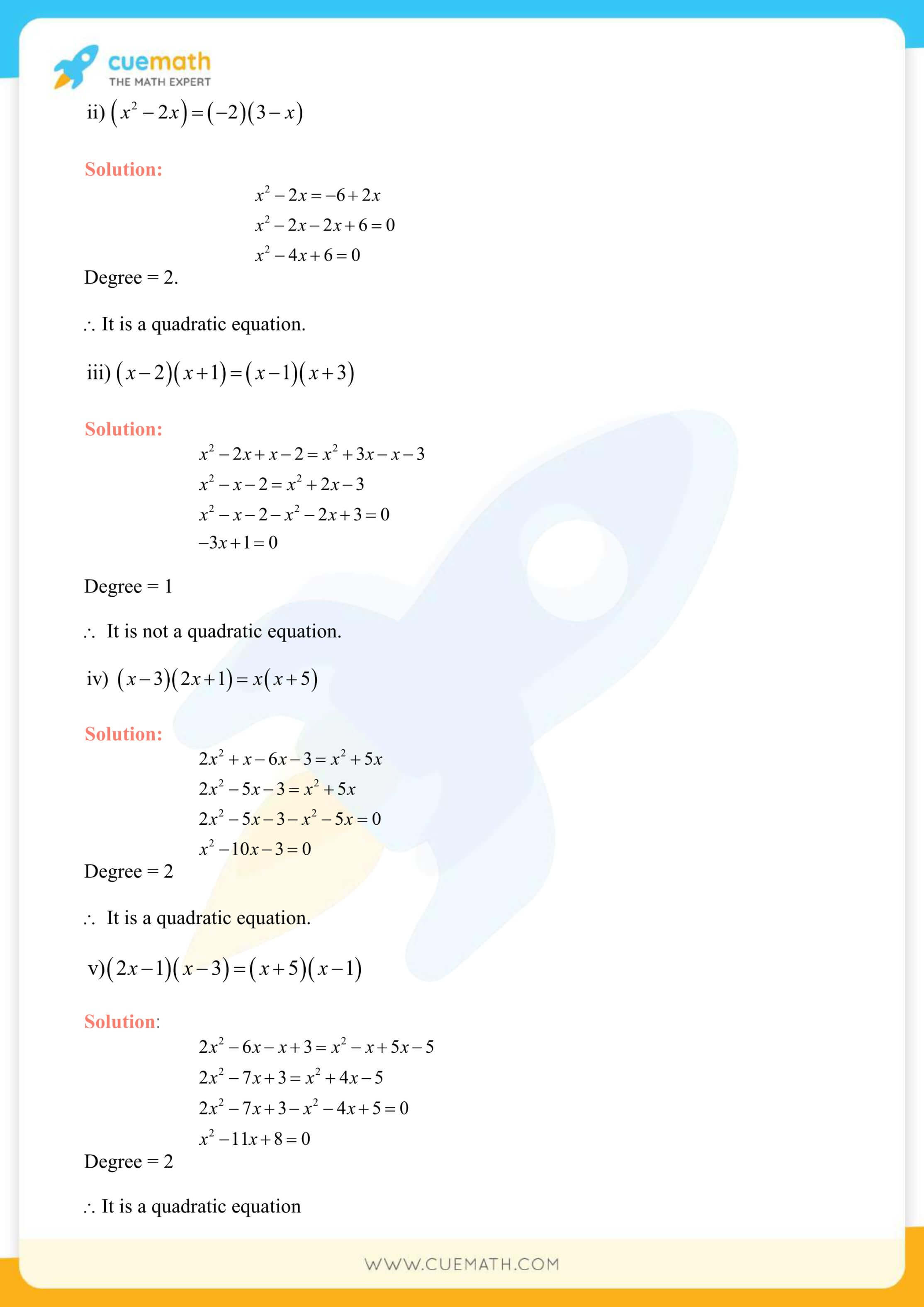 NCERT Solutions Class 10 Maths Chapter 4 Exercise 4.1 2