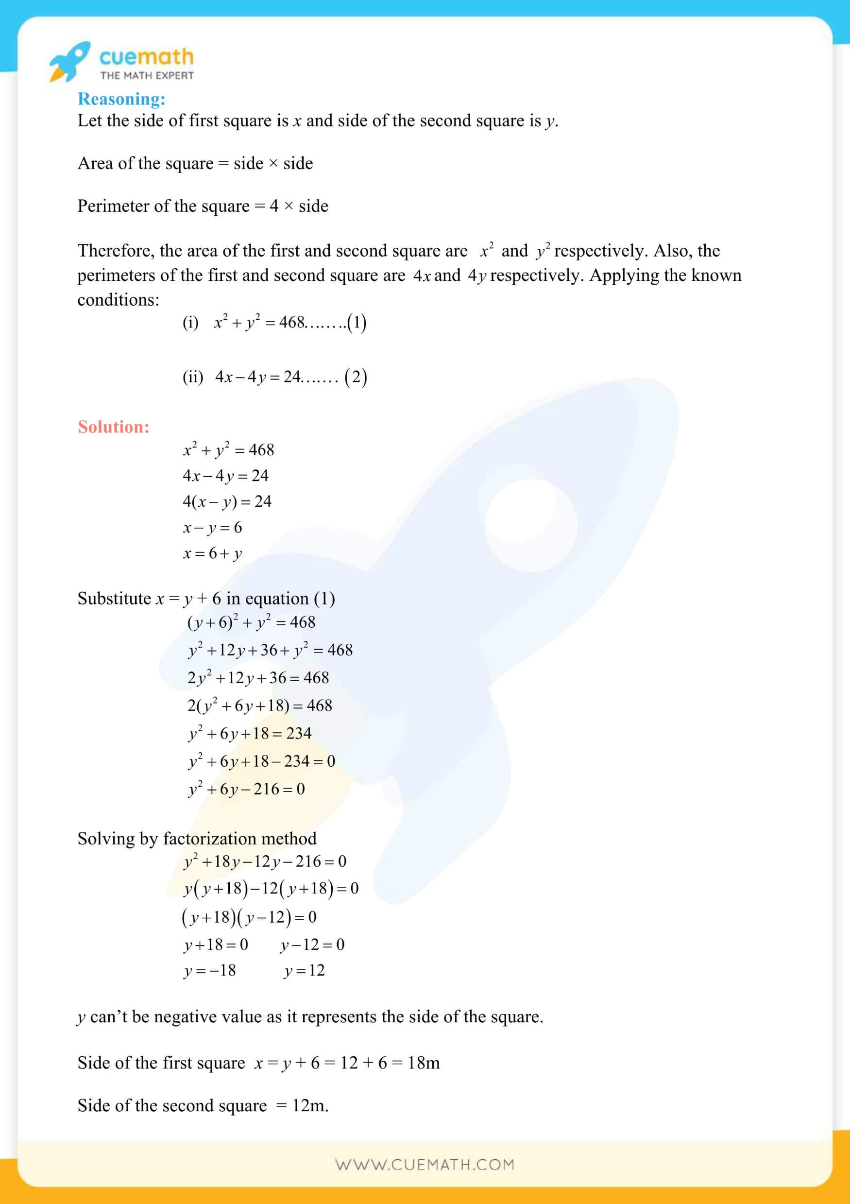 NCERT Solutions Class 10 Maths Chapter 4 Quadratic Equations 32