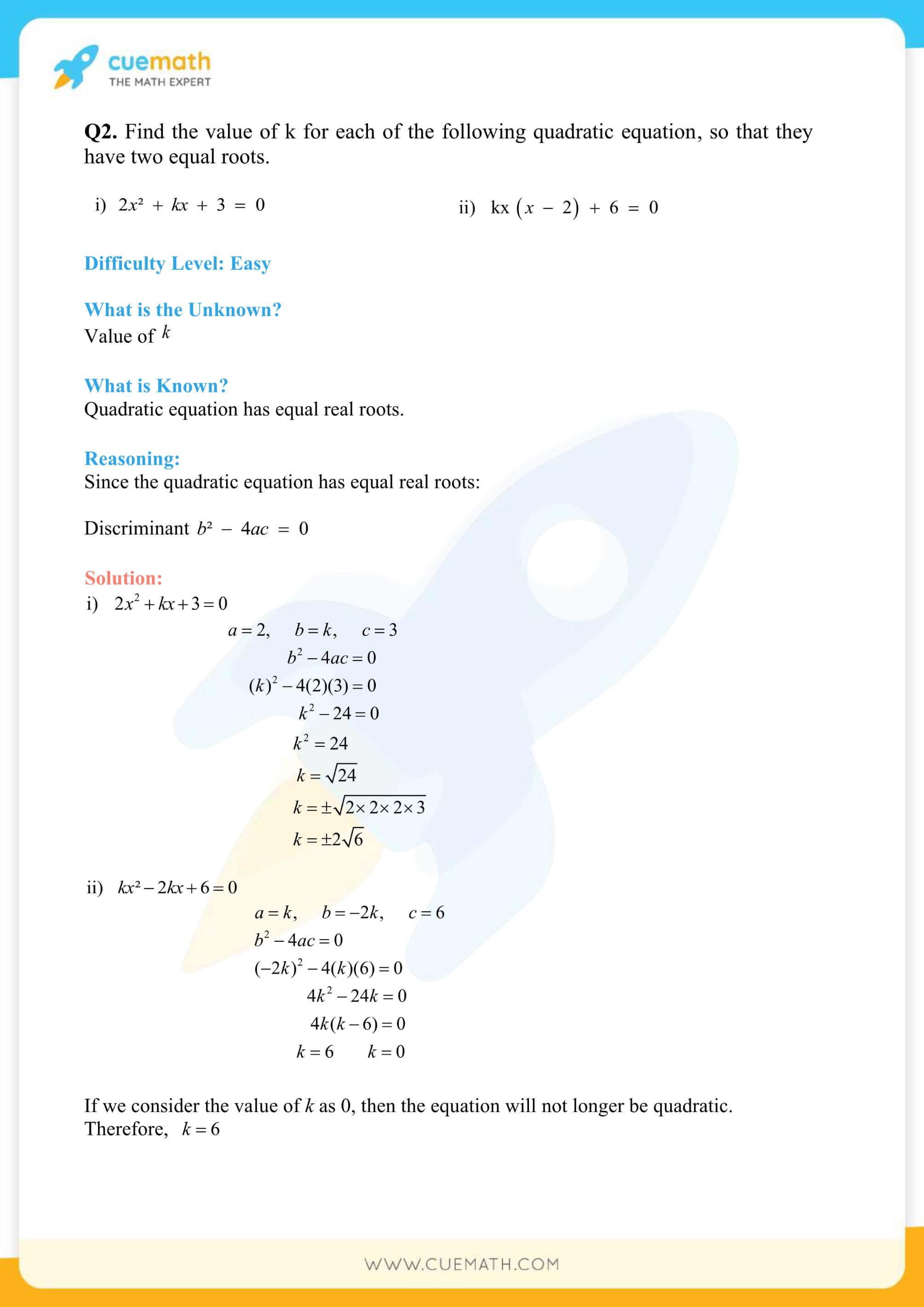 NCERT Solutions Class 10 Maths Chapter 4 Quadratic Equations 35