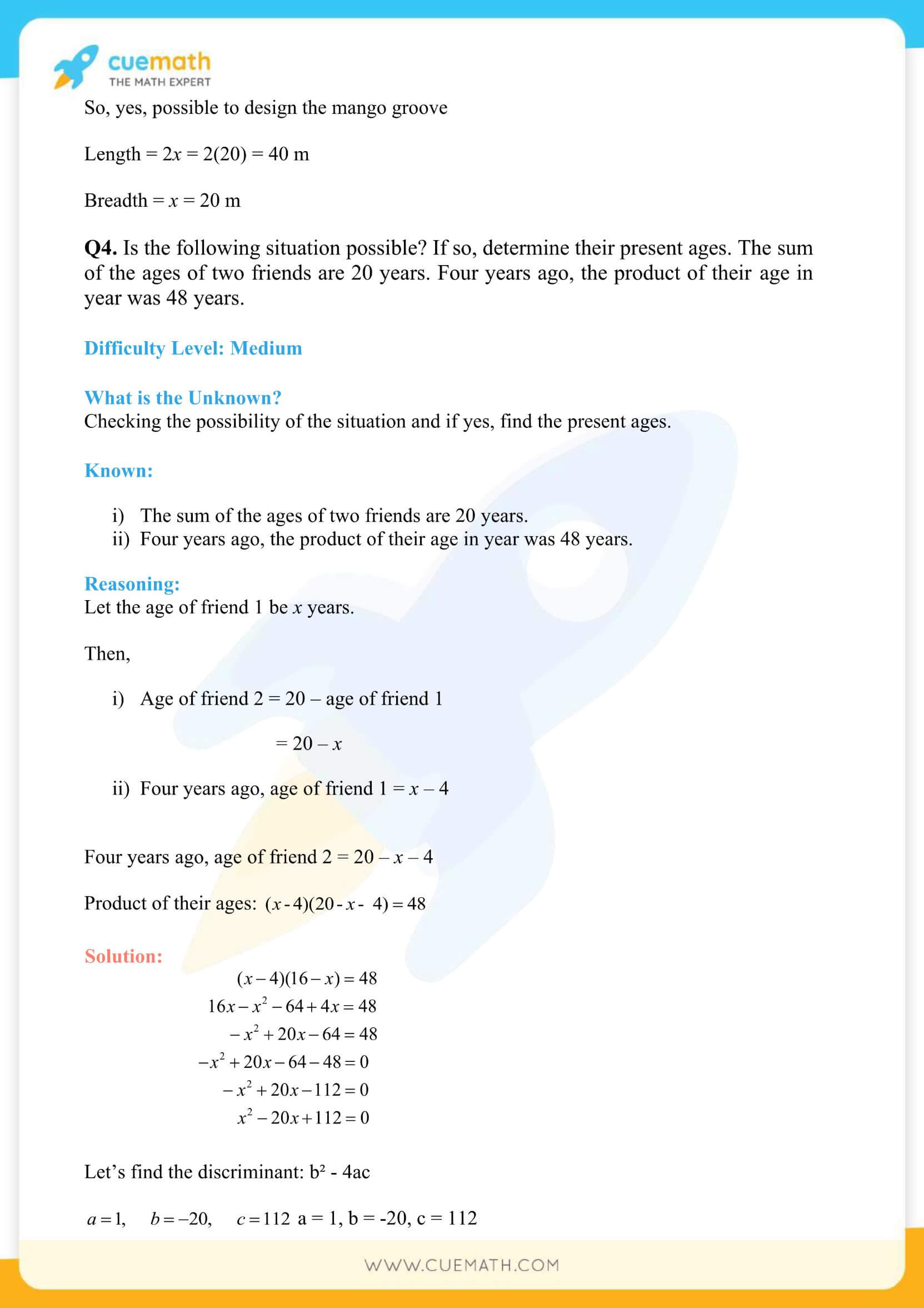 NCERT Solutions Class 10 Maths Chapter 4 Exercise 4.4 37