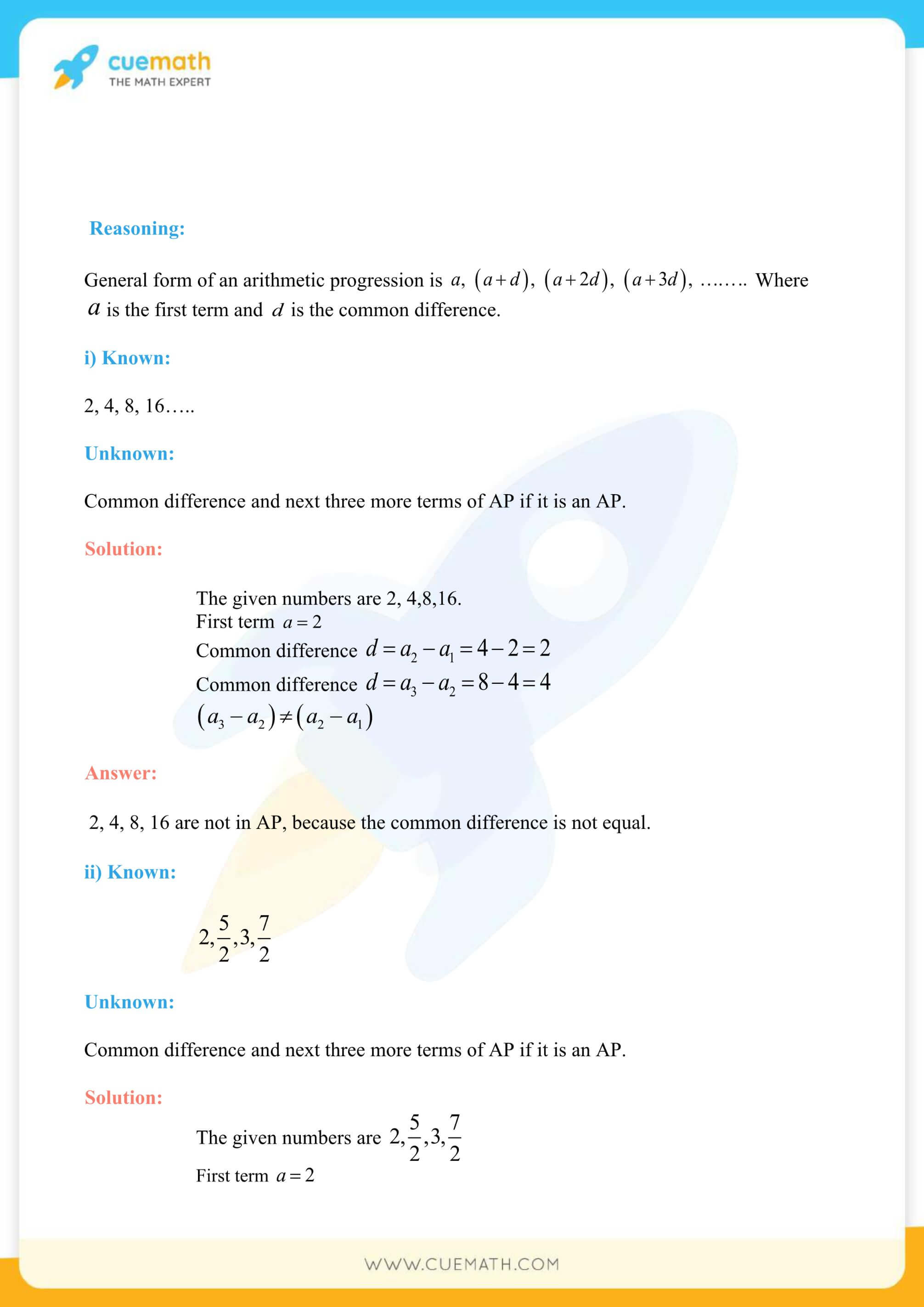 NCERT Solutions Class 10 Maths Chapter 5 Exercise 5.1 10