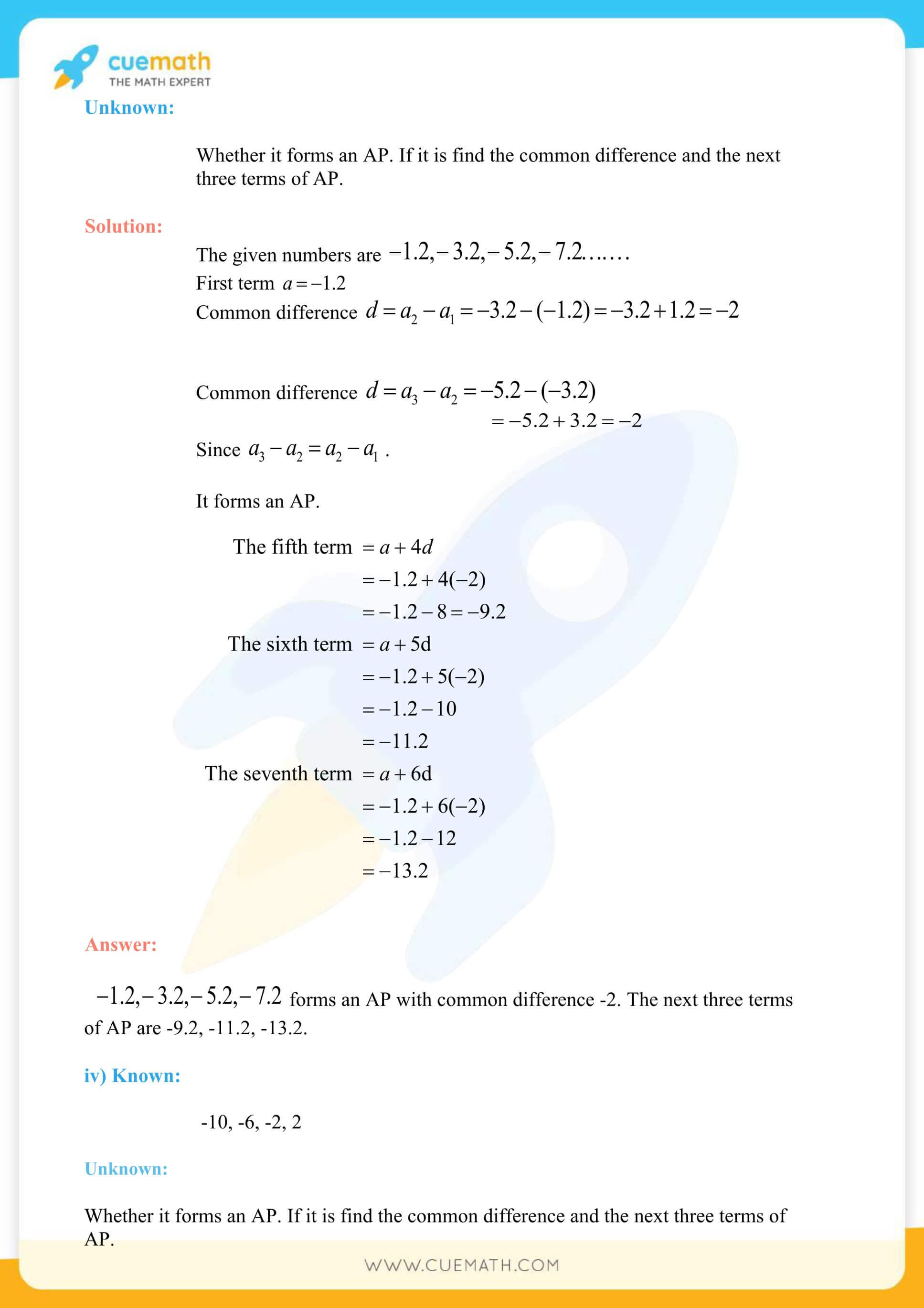 NCERT Solutions Class 10 Maths Chapter 5 Exercise 5.1 12
