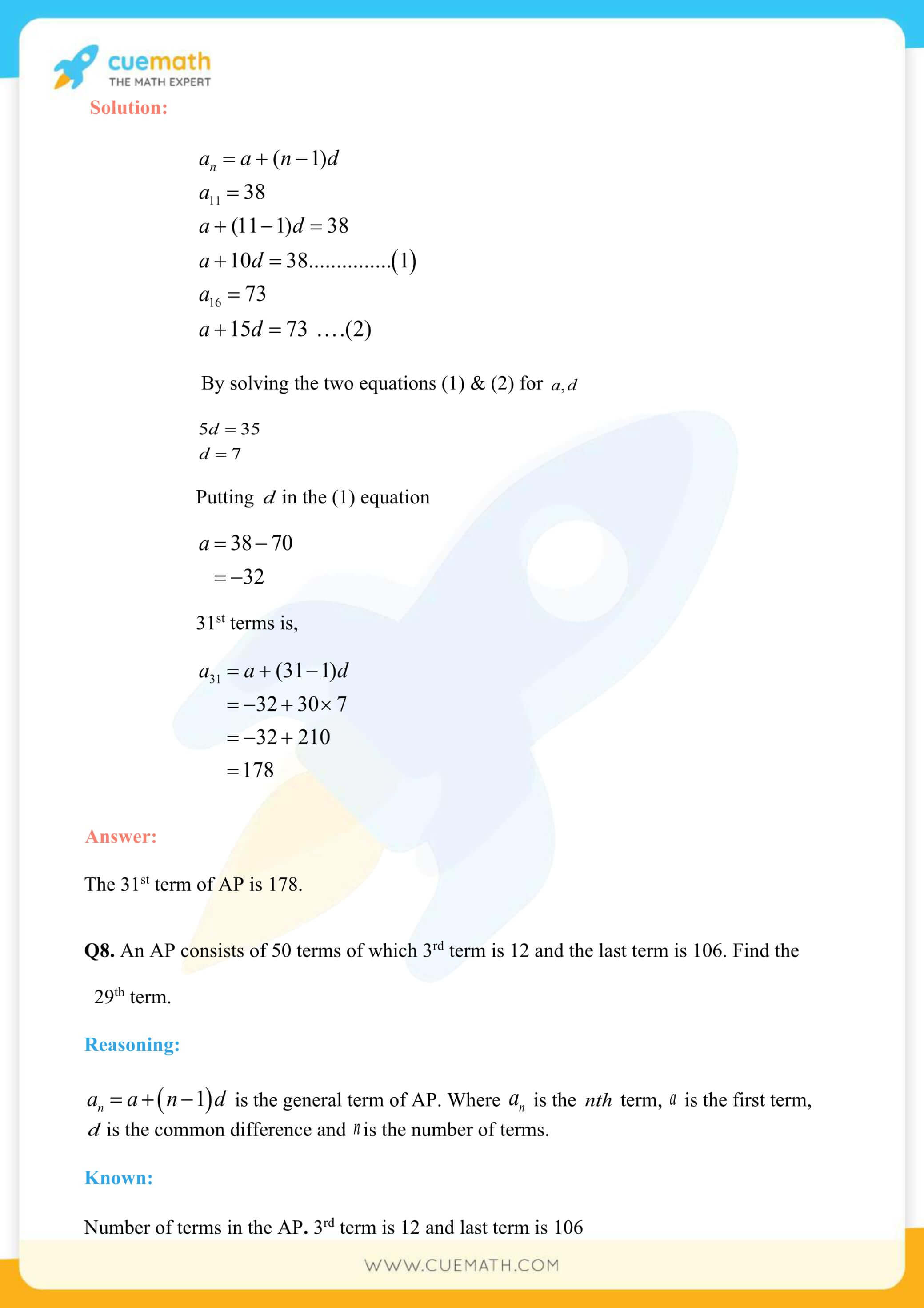 NCERT Solutions Class 10 Maths Chapter 5 Arithmetic Progressions 36