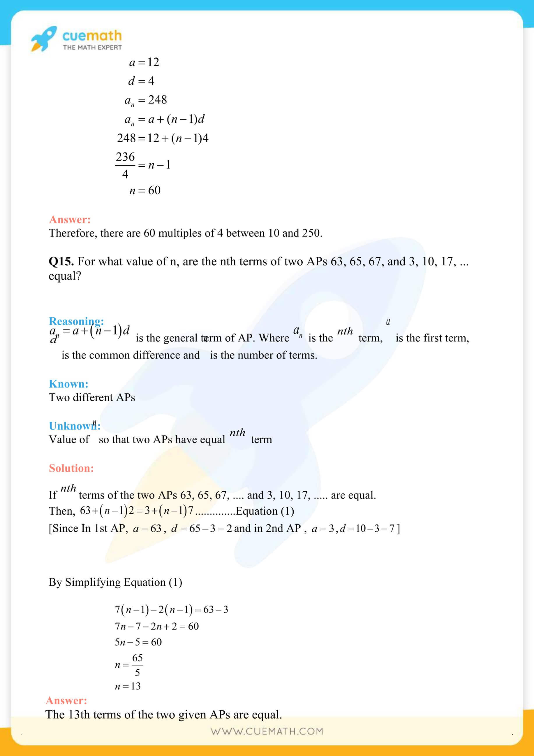 NCERT Solutions Class 10 Maths Chapter 5 Arithmetic Progressions 44