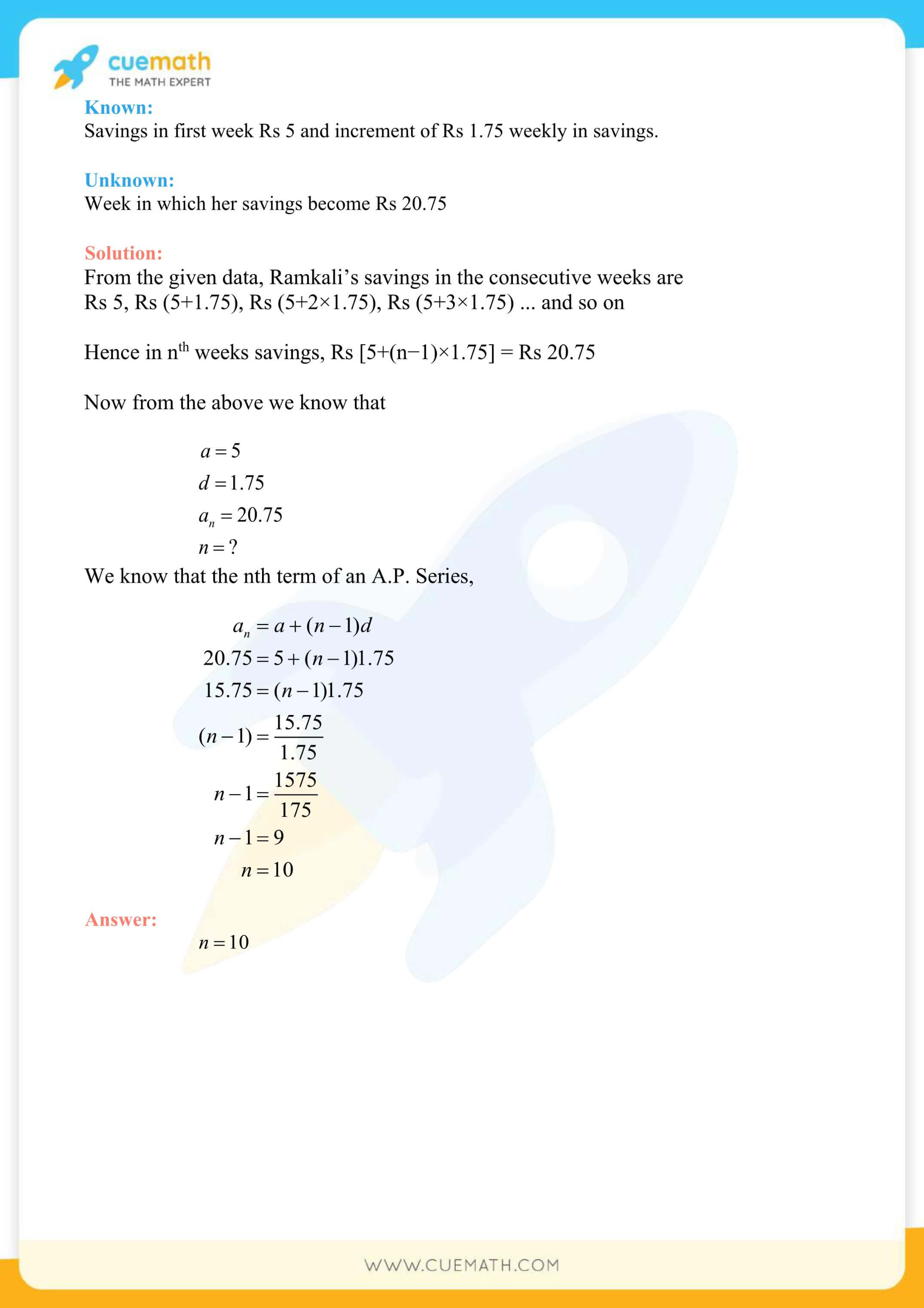 NCERT Solutions Class 10 Maths Chapter 5 Arithmetic Progressions 49