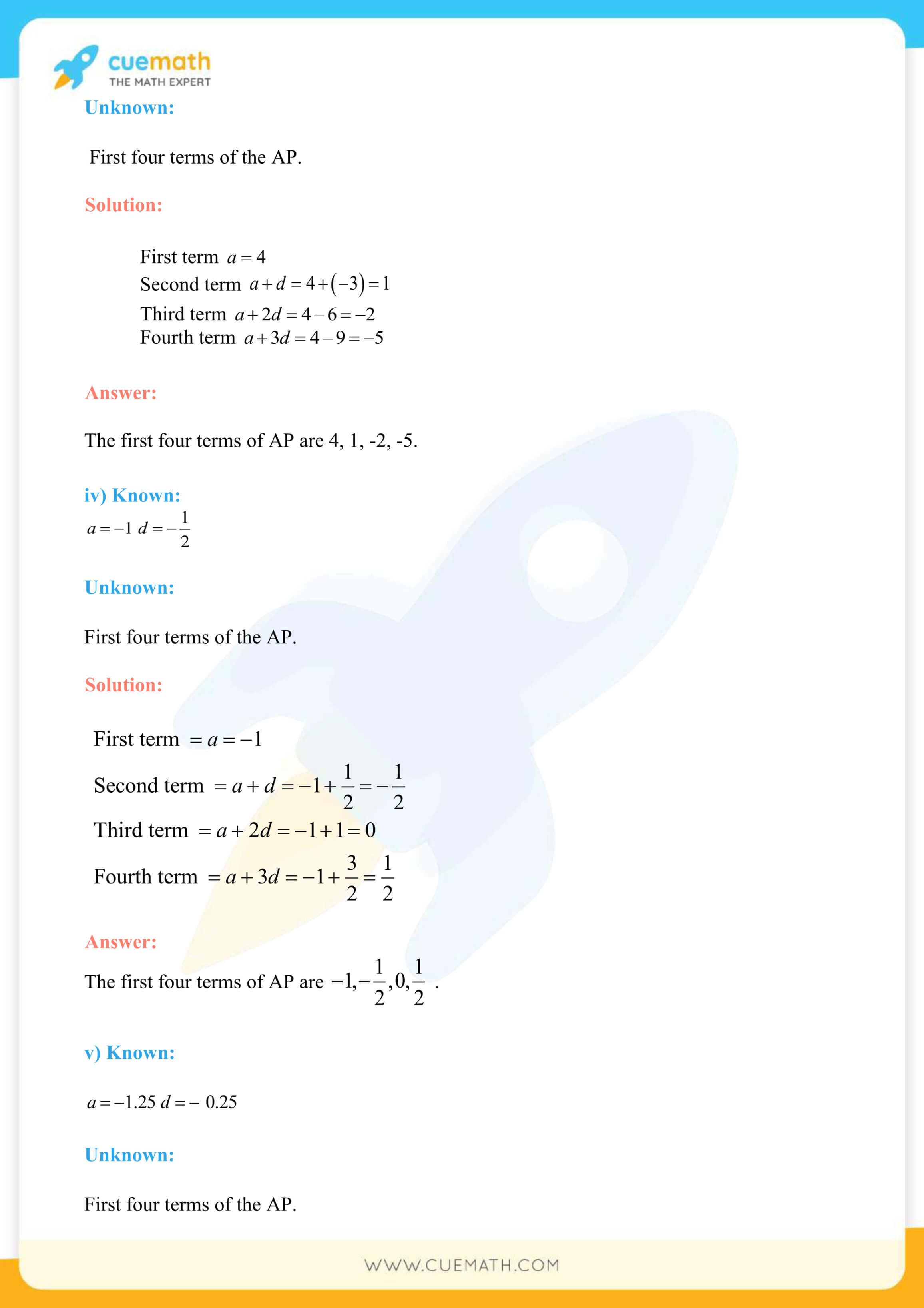 NCERT Solutions Class 10 Maths Chapter 5 Exercise 5.1 6