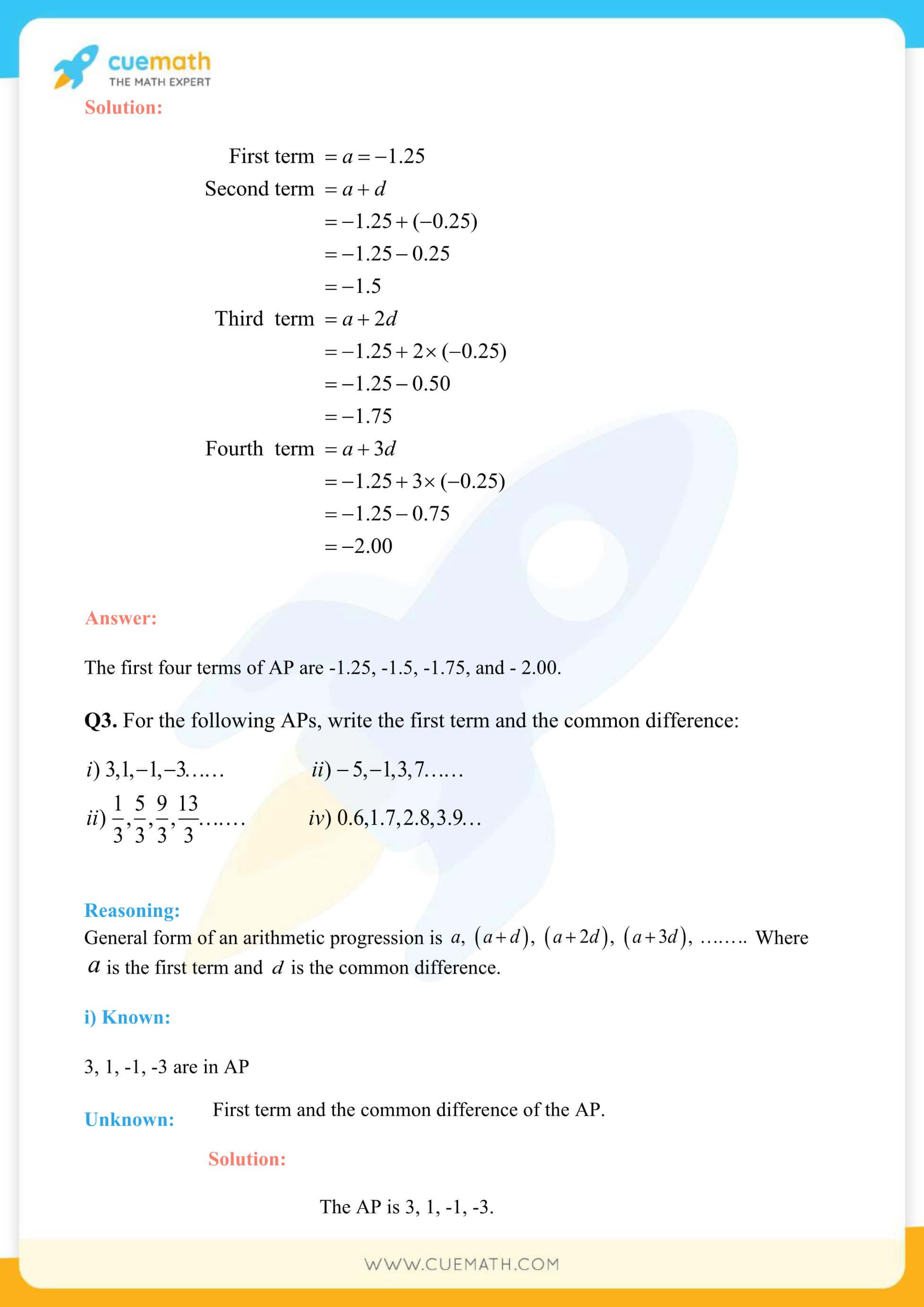 NCERT Solutions Class 10 Maths Chapter 5 Exercise 5.1 7