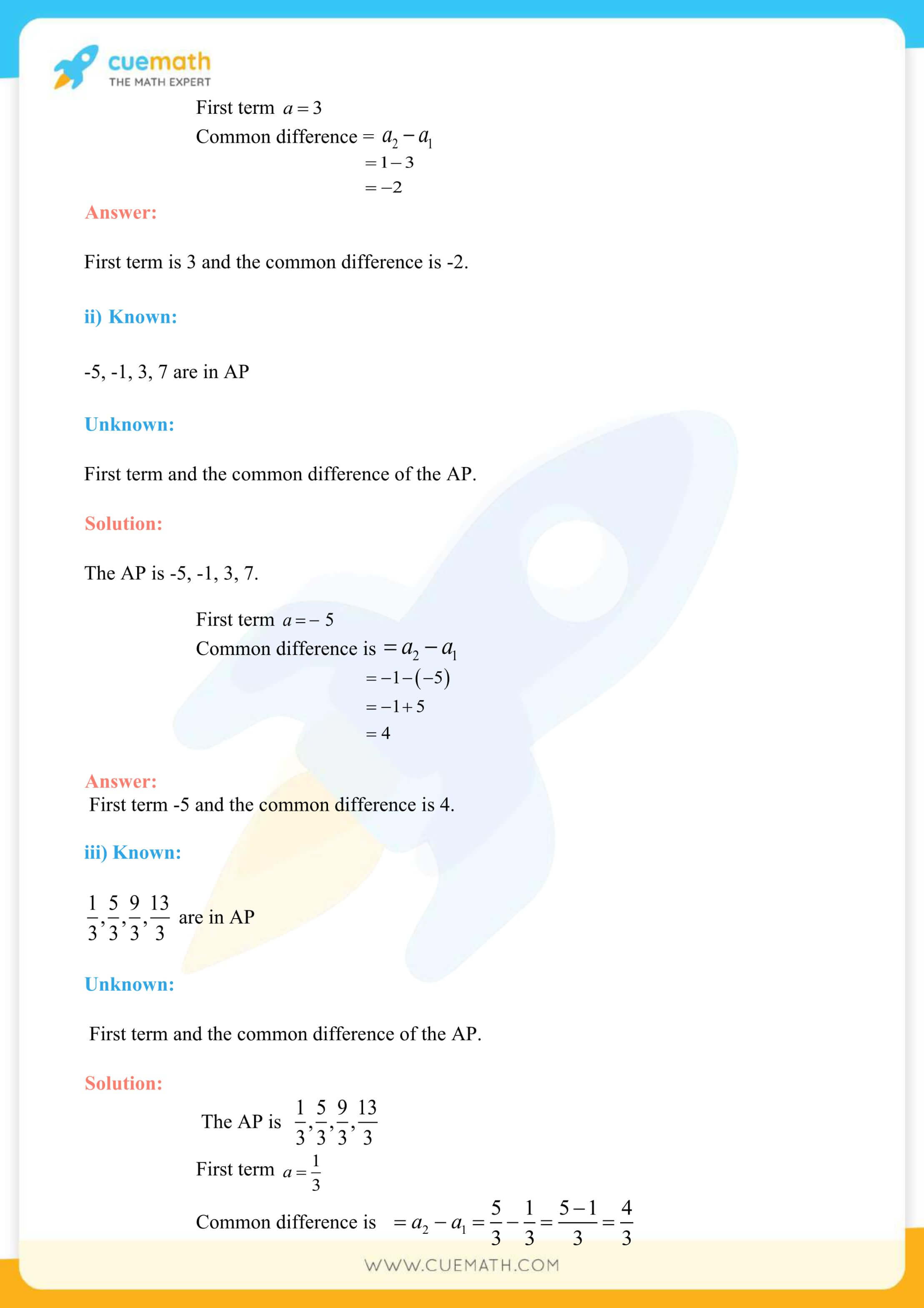 NCERT Solutions Class 10 Maths Chapter 5 Exercise 5.1 8
