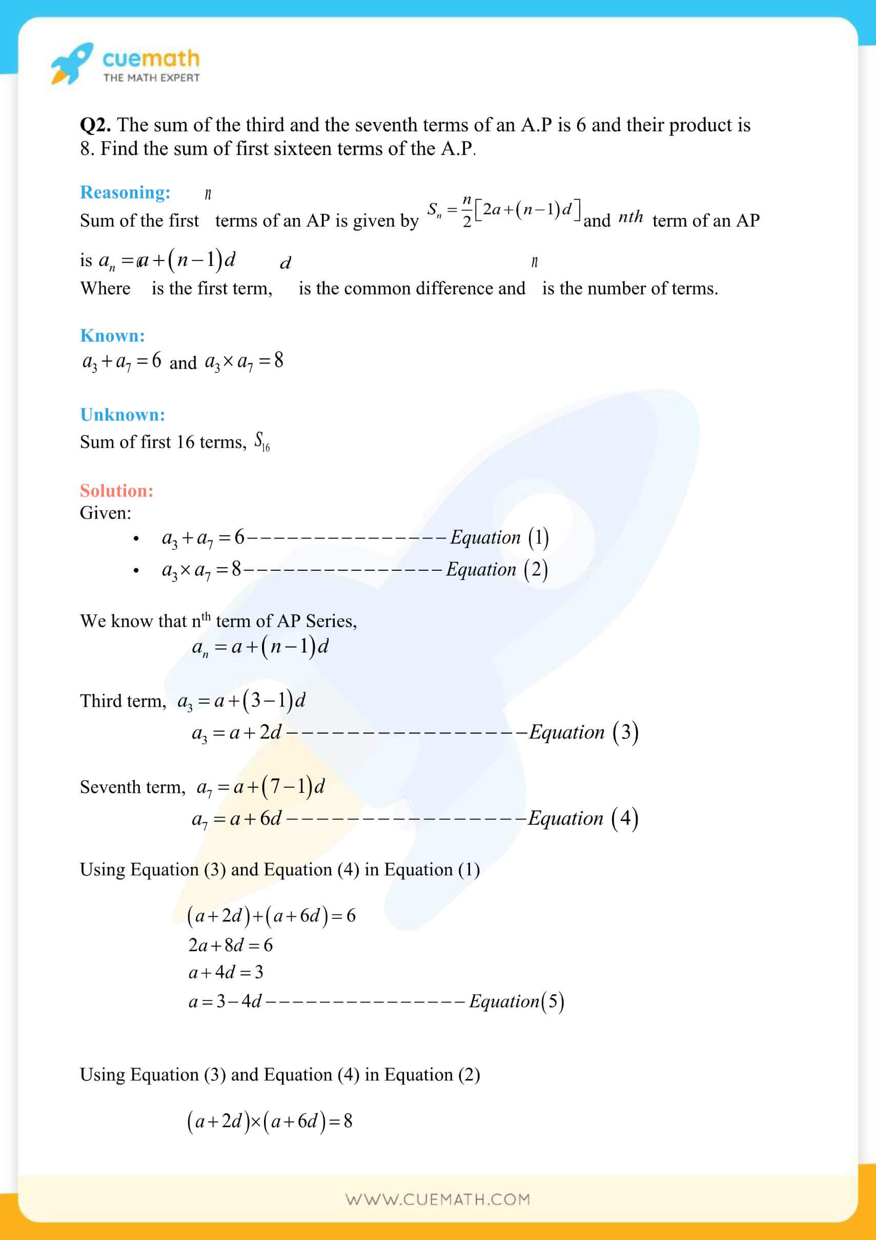 NCERT Solutions Class 10 Maths Chapter 5 Exercise 5.4 85