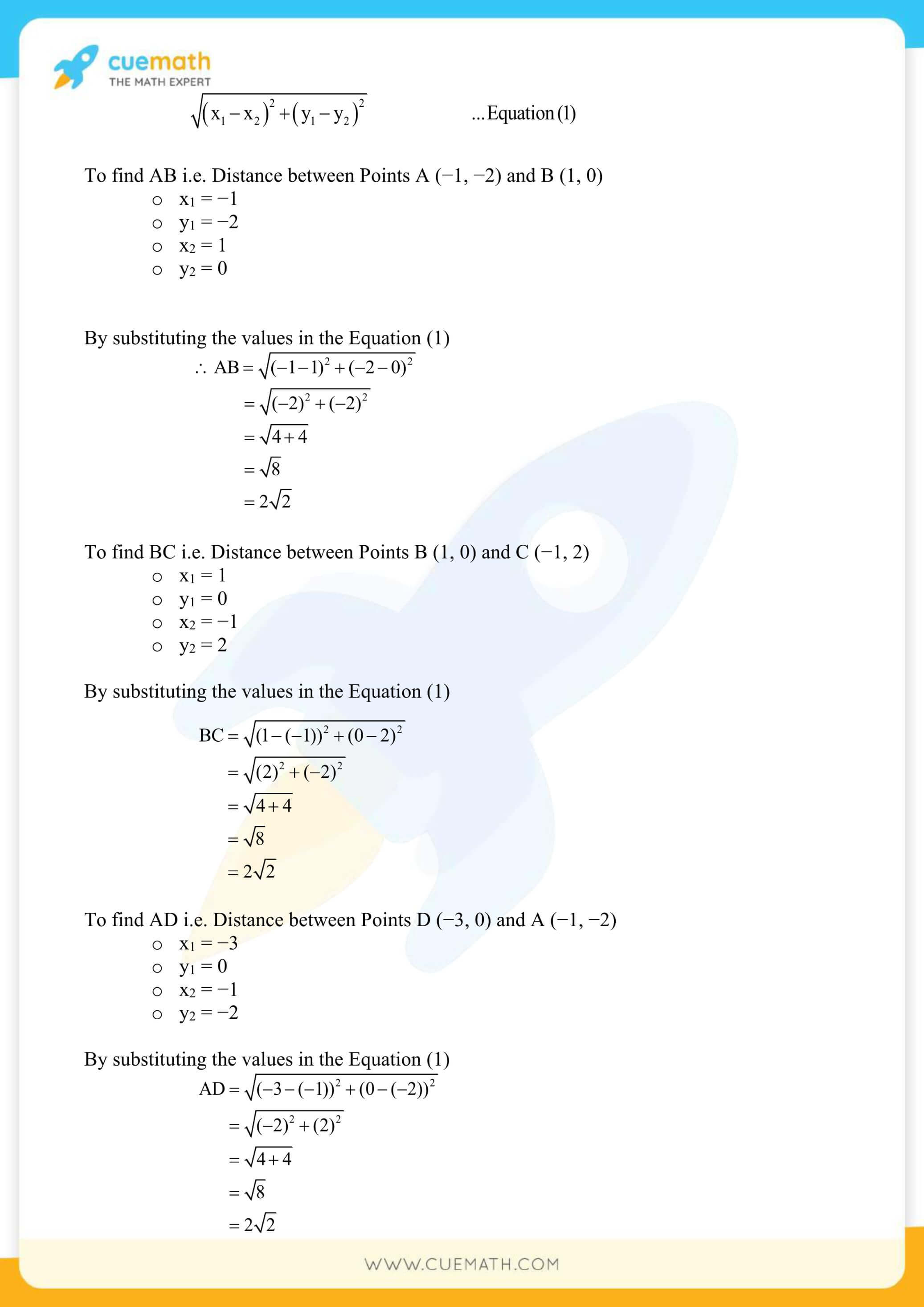 NCERT Solutions Class 10 Maths Chapter 7 Coordinate Geometry 10