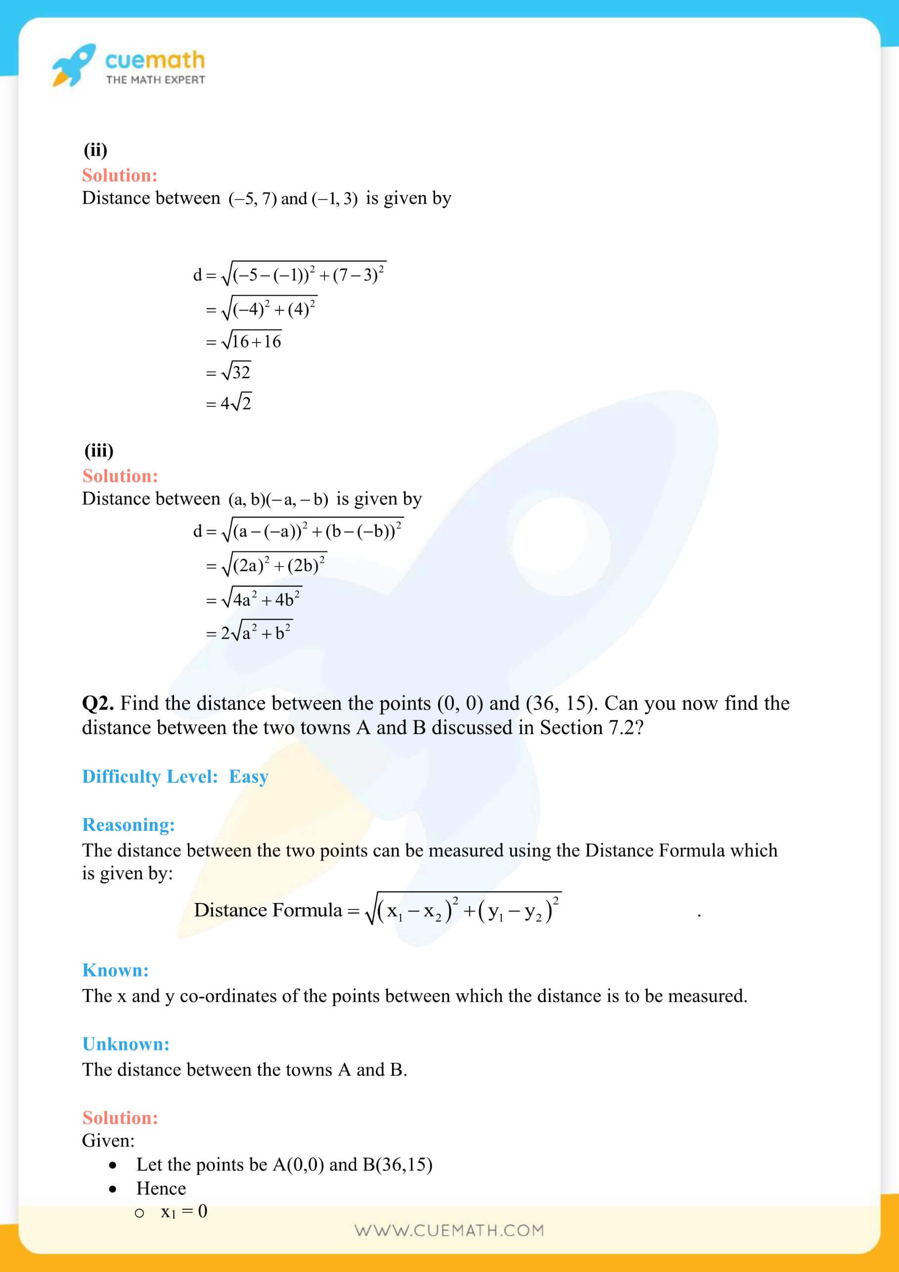 NCERT Solutions Class 10 Maths Chapter 7 Exercise 7.1 2